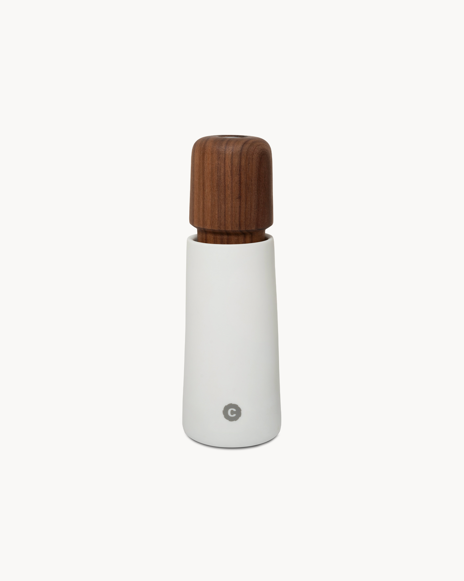 Macinaspezie in legno di noce e ceramica bianca Stockholm