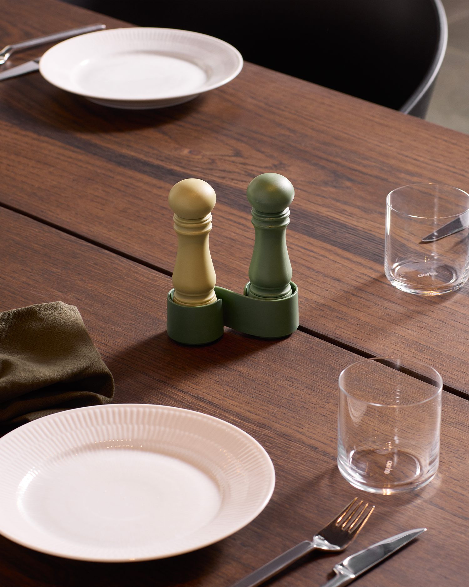 Set 2 macinaspezie da tavolo Mini, salvia e pistacchio