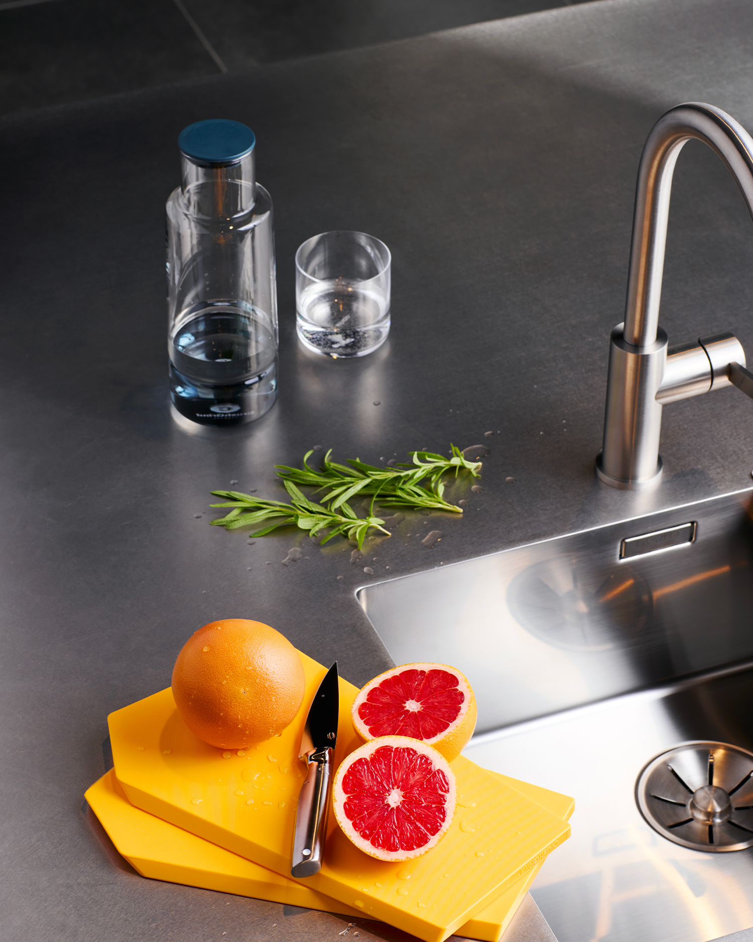 Caraffa in vetro borosilicato Billund, blu