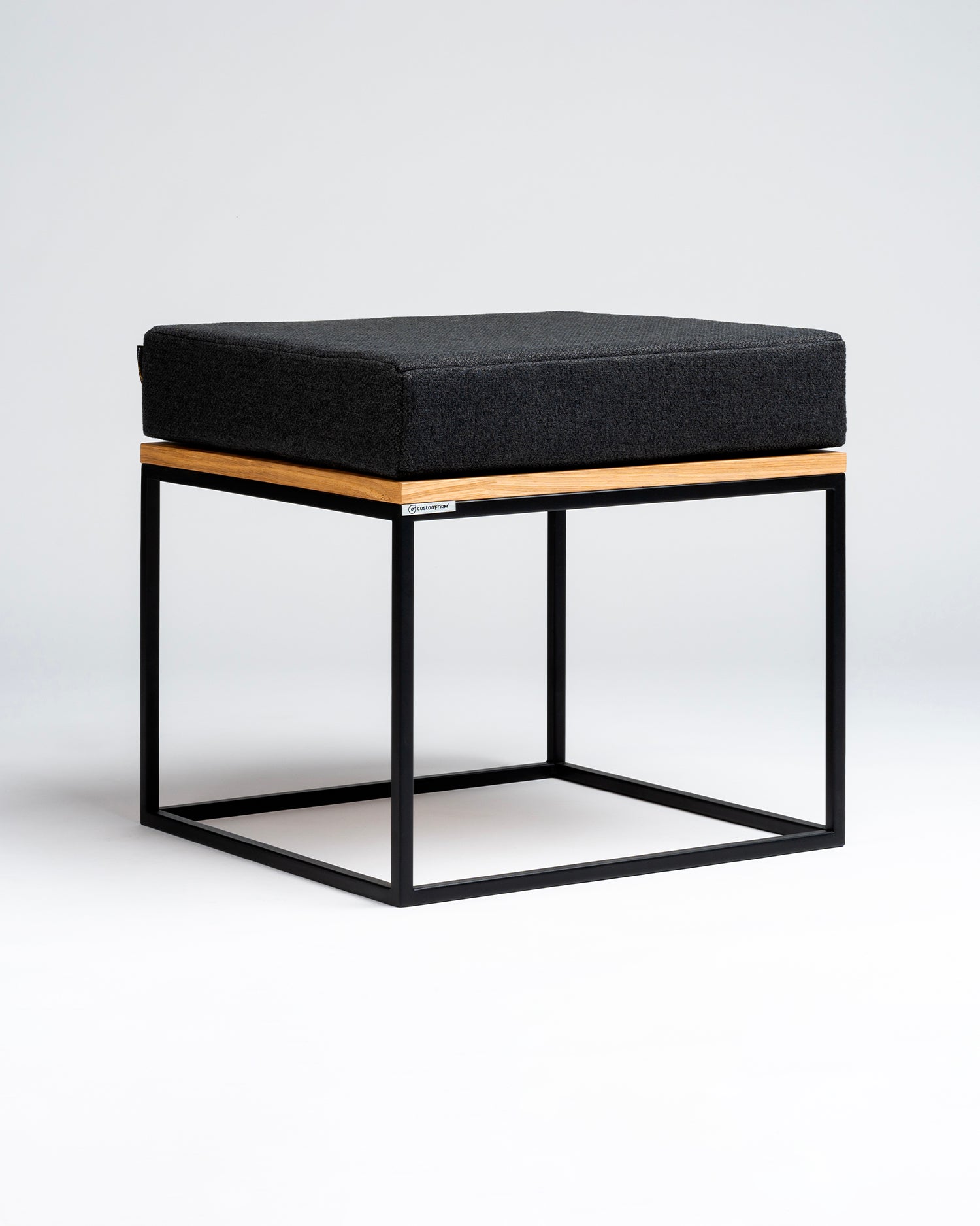 Pouf tavolino in metallo e legno Tensio