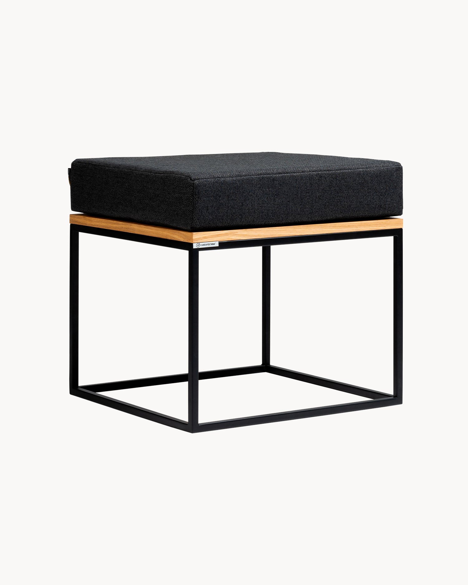 Pouf tavolino in metallo e legno Tensio
