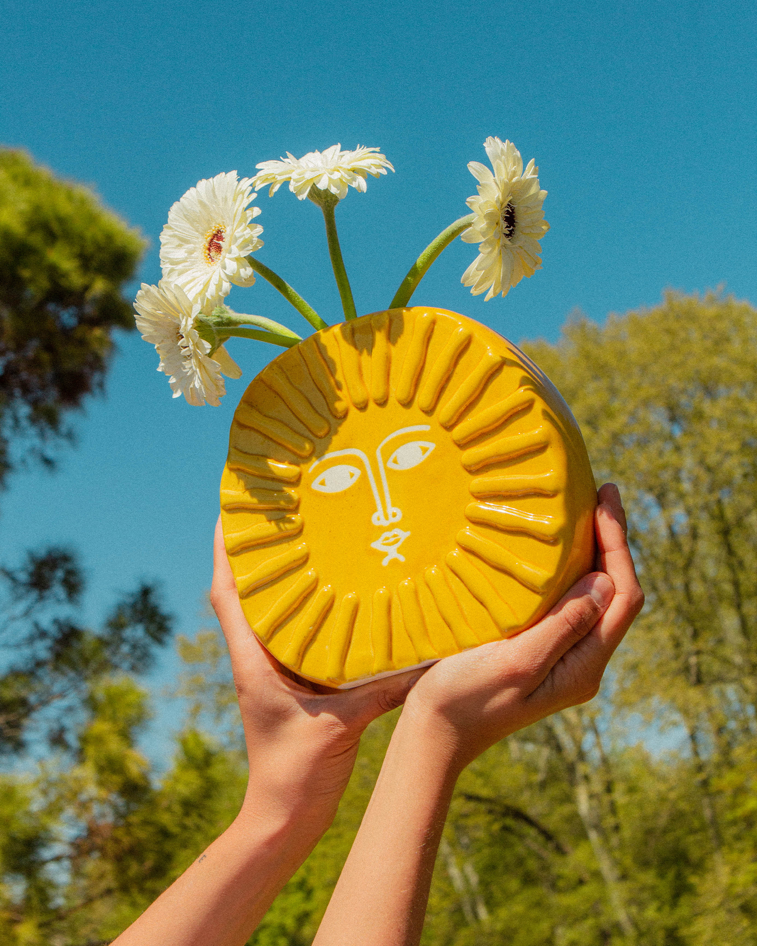 Vaso in ceramica fatto a mano Sun