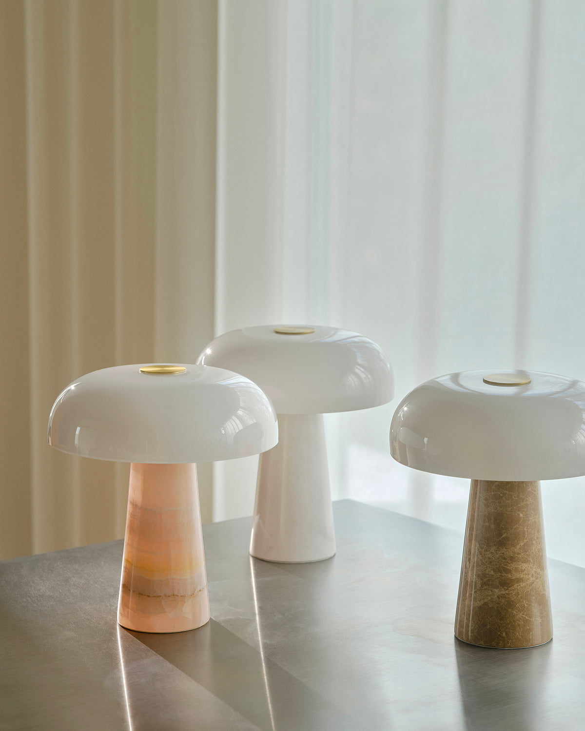 Lampada da tavolo in marmo e vetro Glossy Mini