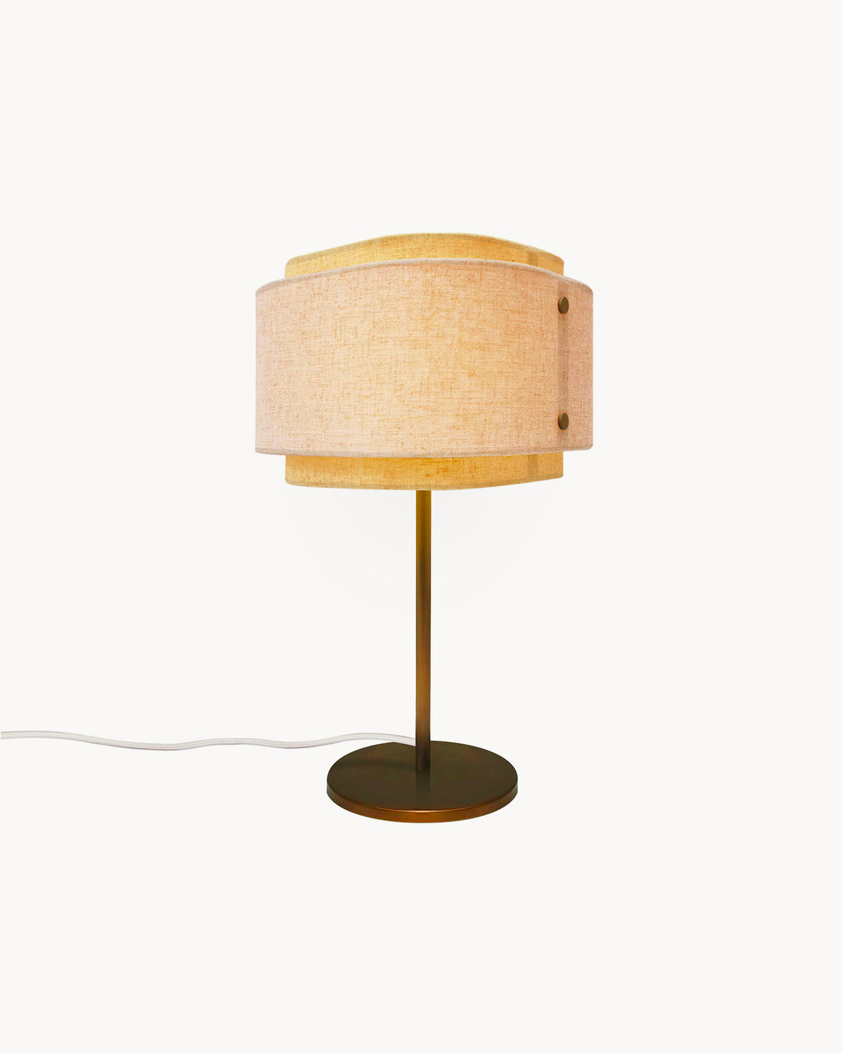 Lampada da tavolo in lino e ottone Takai