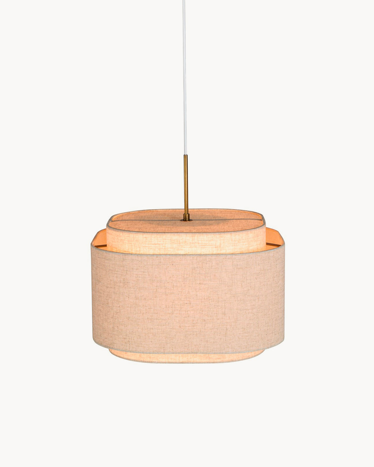 Lampada a sospensione in lino e ottone Takai