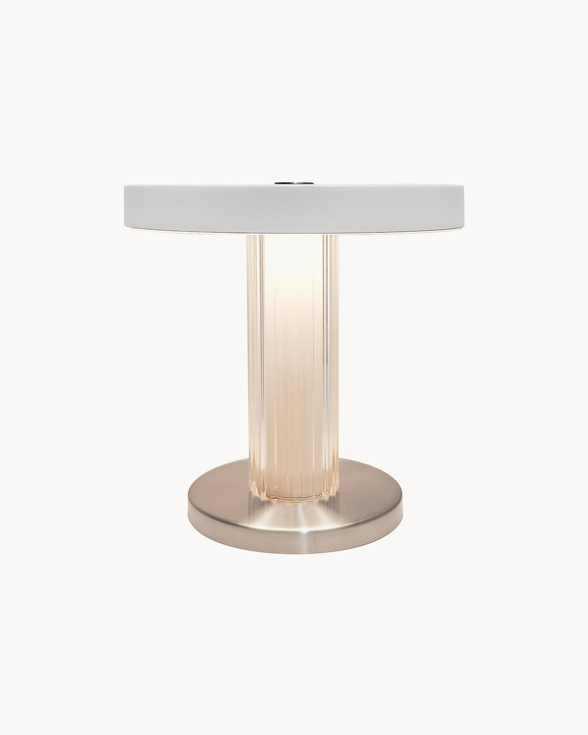 Lampada da tavolo portatile in vetro rigato Trezzi
