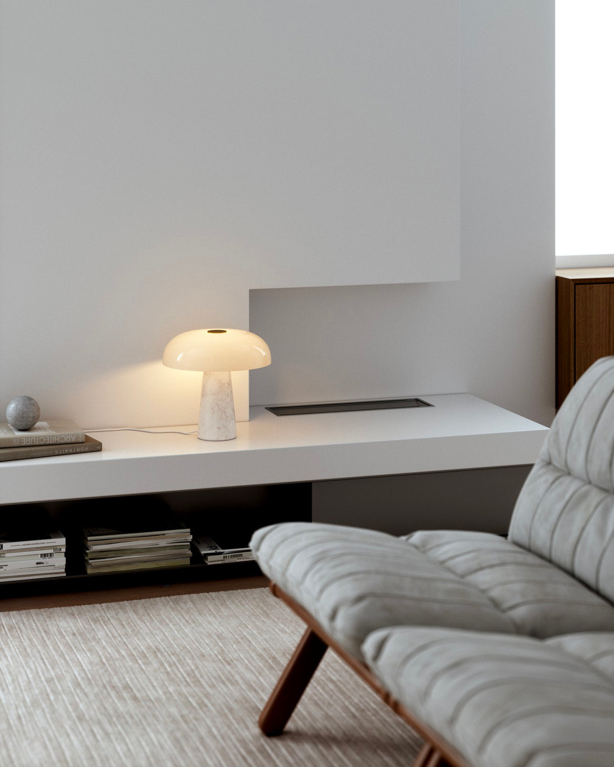 Lampada da tavolo in marmo e vetro Glossy