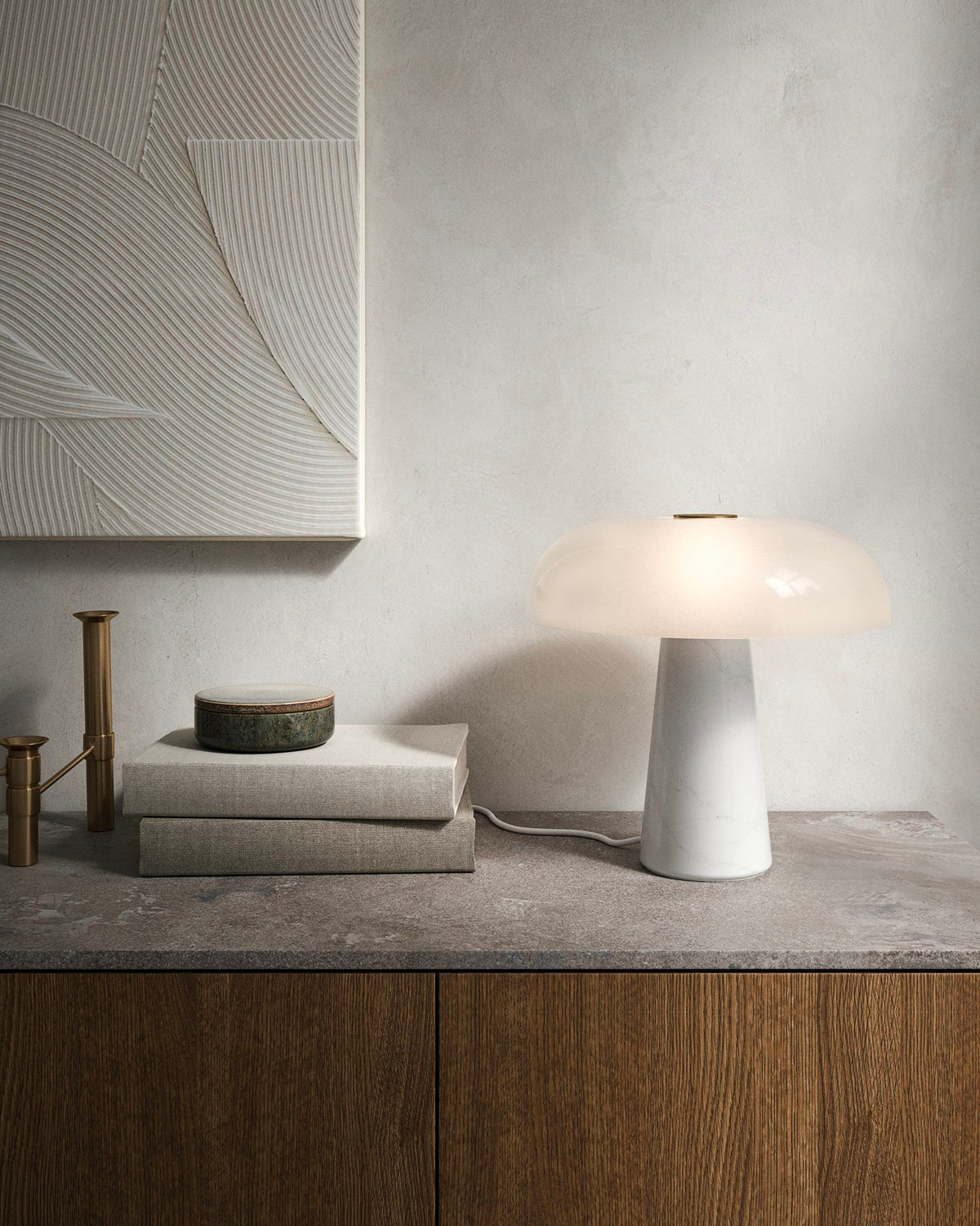 Lampada da tavolo in marmo e vetro Glossy