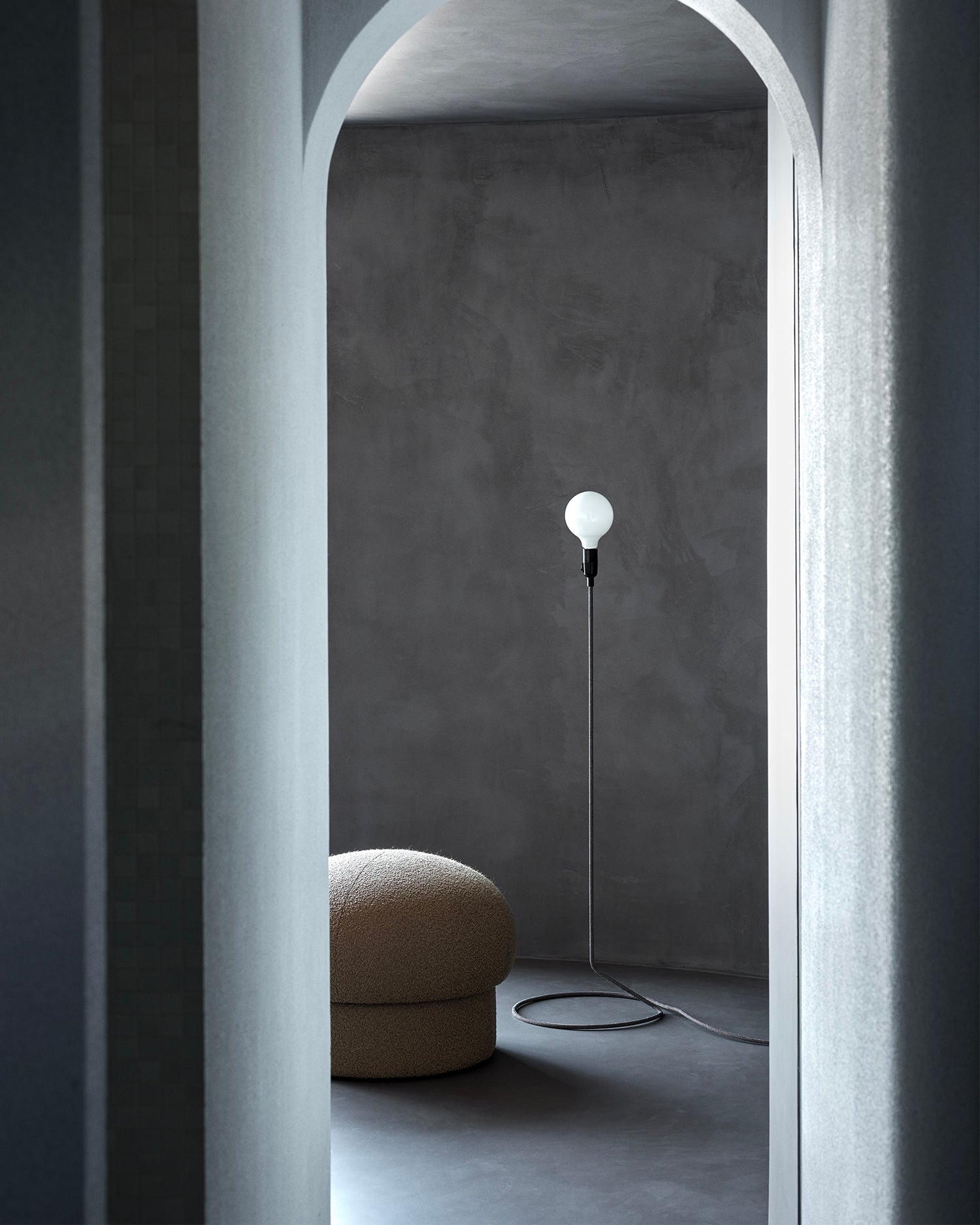 Pouf imbottito Uno, marrone