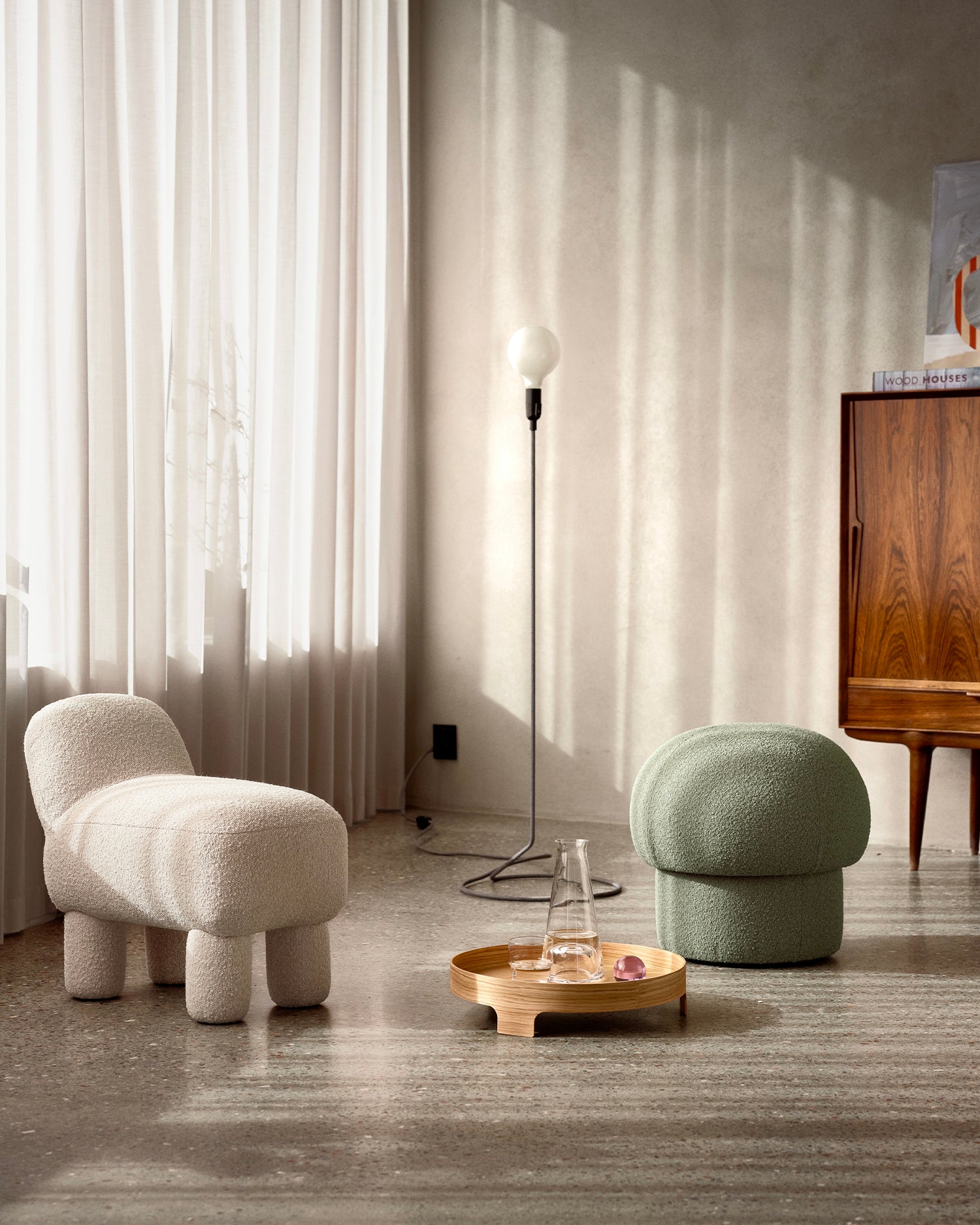 Pouf in tessuto Lulu