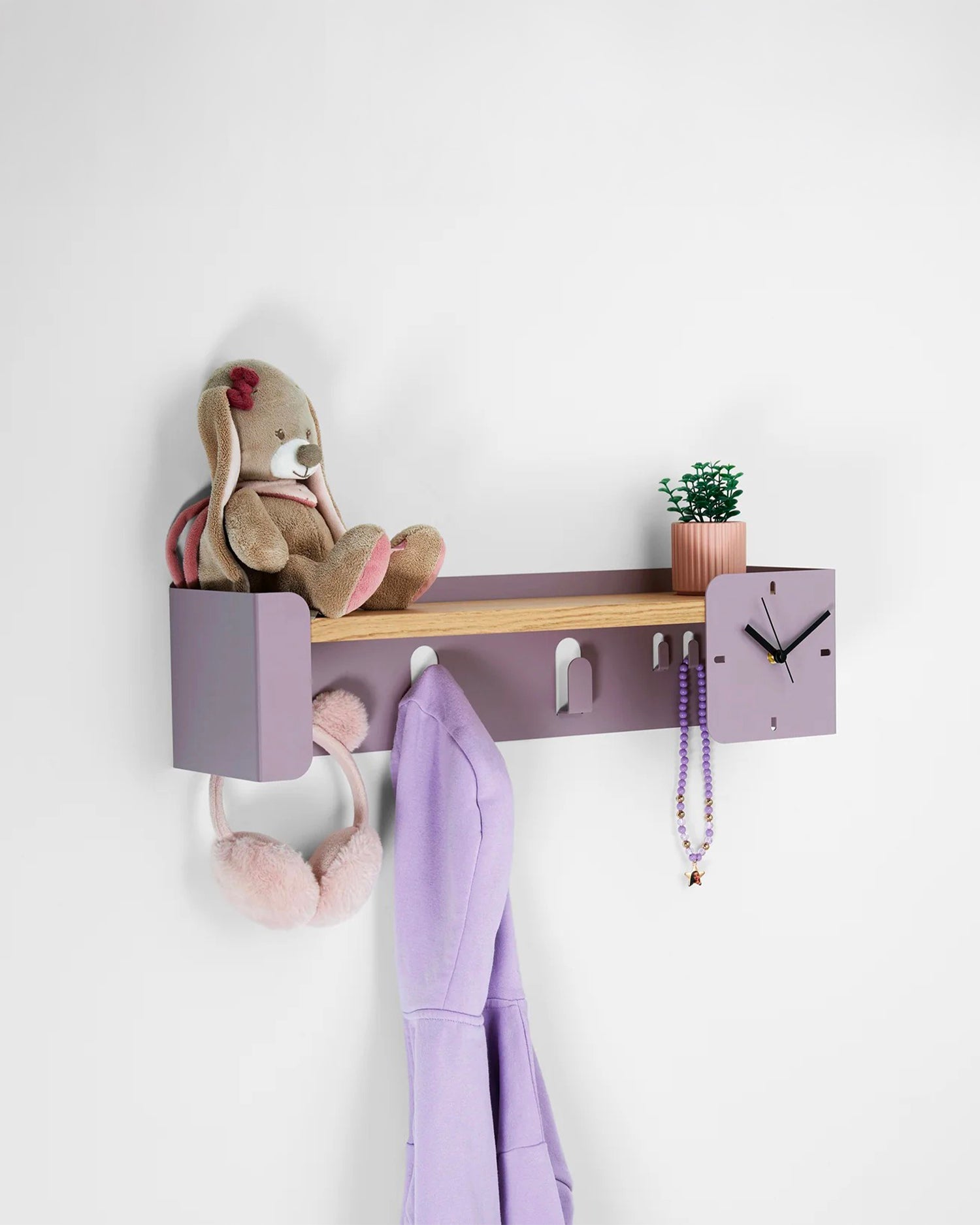 Mensola con appendiabiti in metallo Flexy