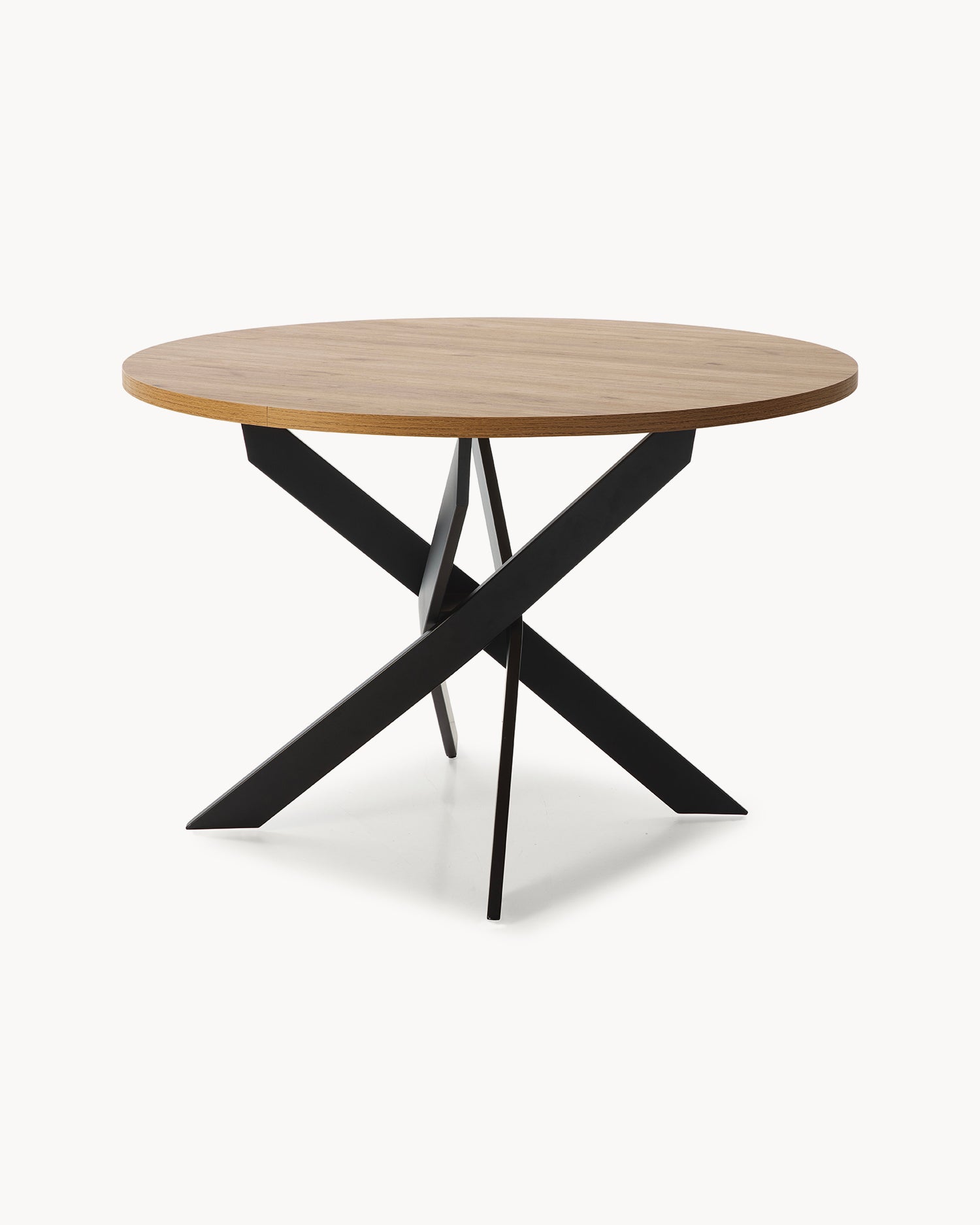 Tavolo da pranzo rotondo Ther rovere e nero Essential Design