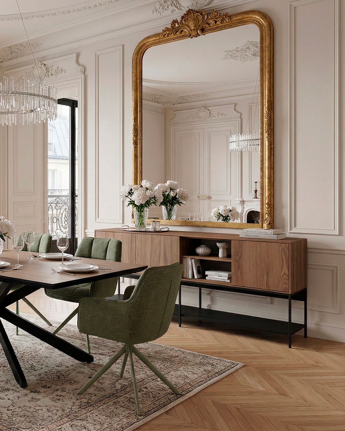 Credenza effetto legno Amira - Legno/Metallo