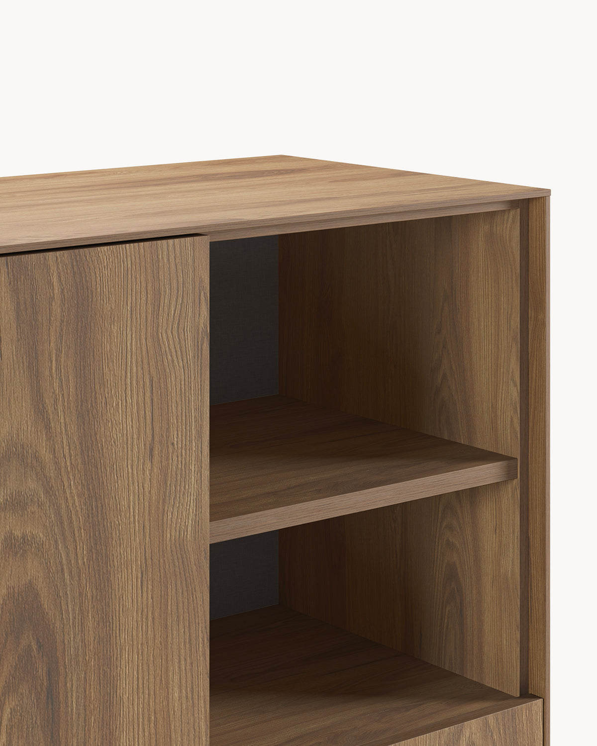 Credenza alta effetto legno Amira - Legno/Metallo