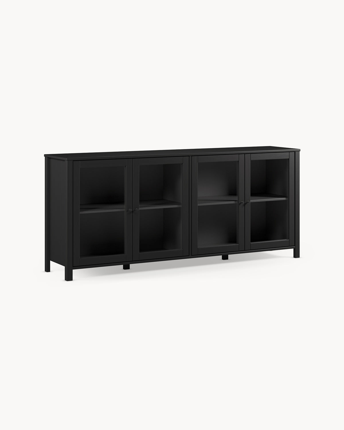 Credenza in legno di pino laccato Alessandra - Legno/Vetro