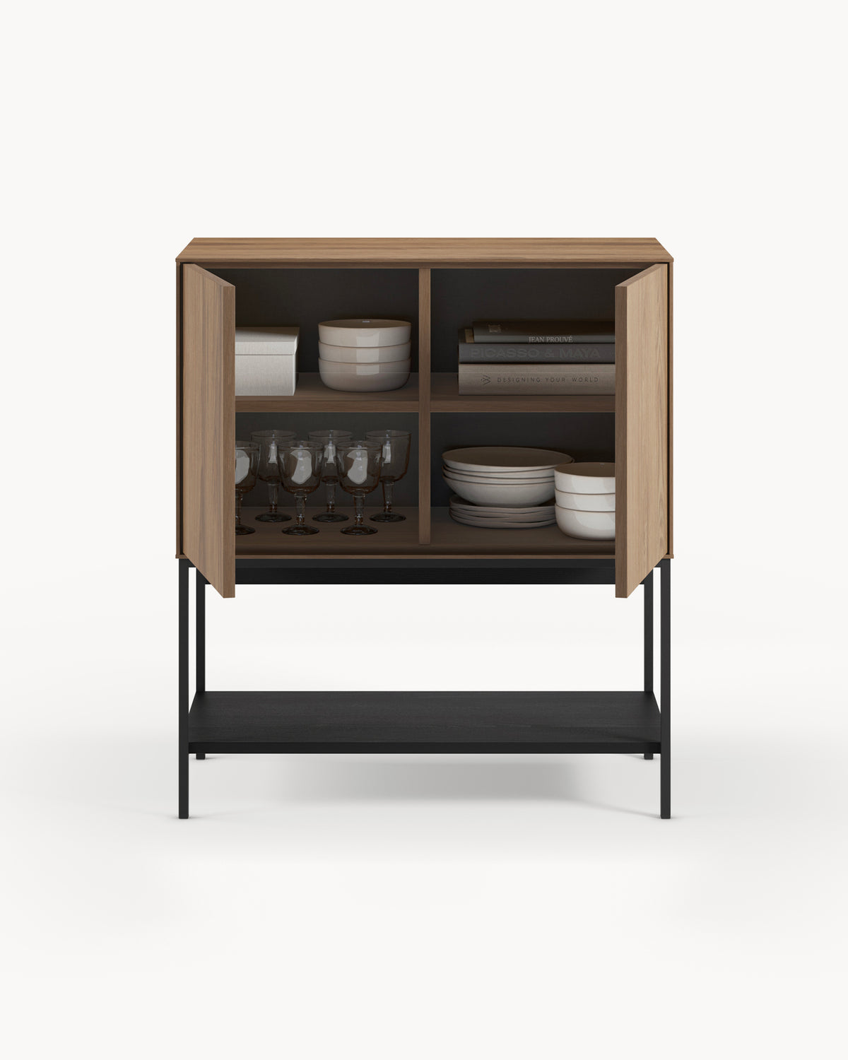 Mobiletto effetto legno Amira - Legno/Metallo