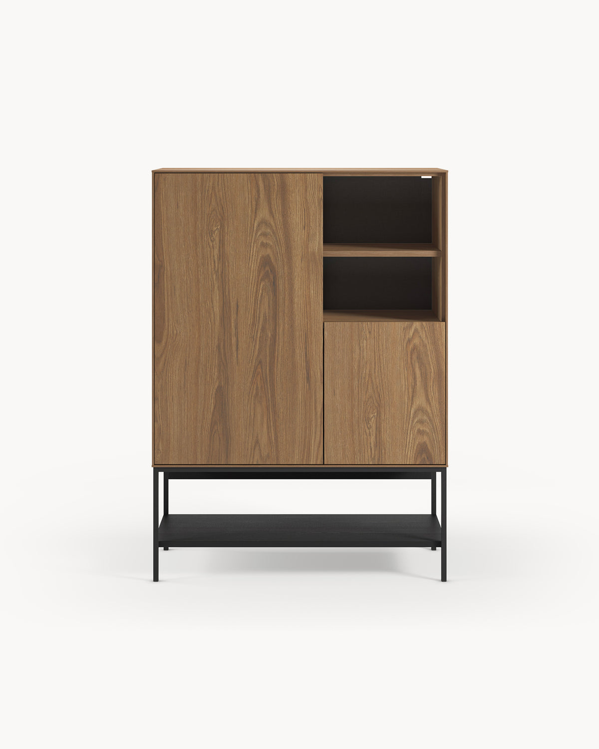 Credenza alta effetto legno Amira - Legno/Metallo