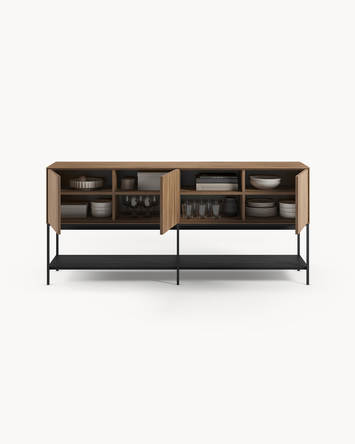 Credenza effetto legno Amira - Legno/Metallo