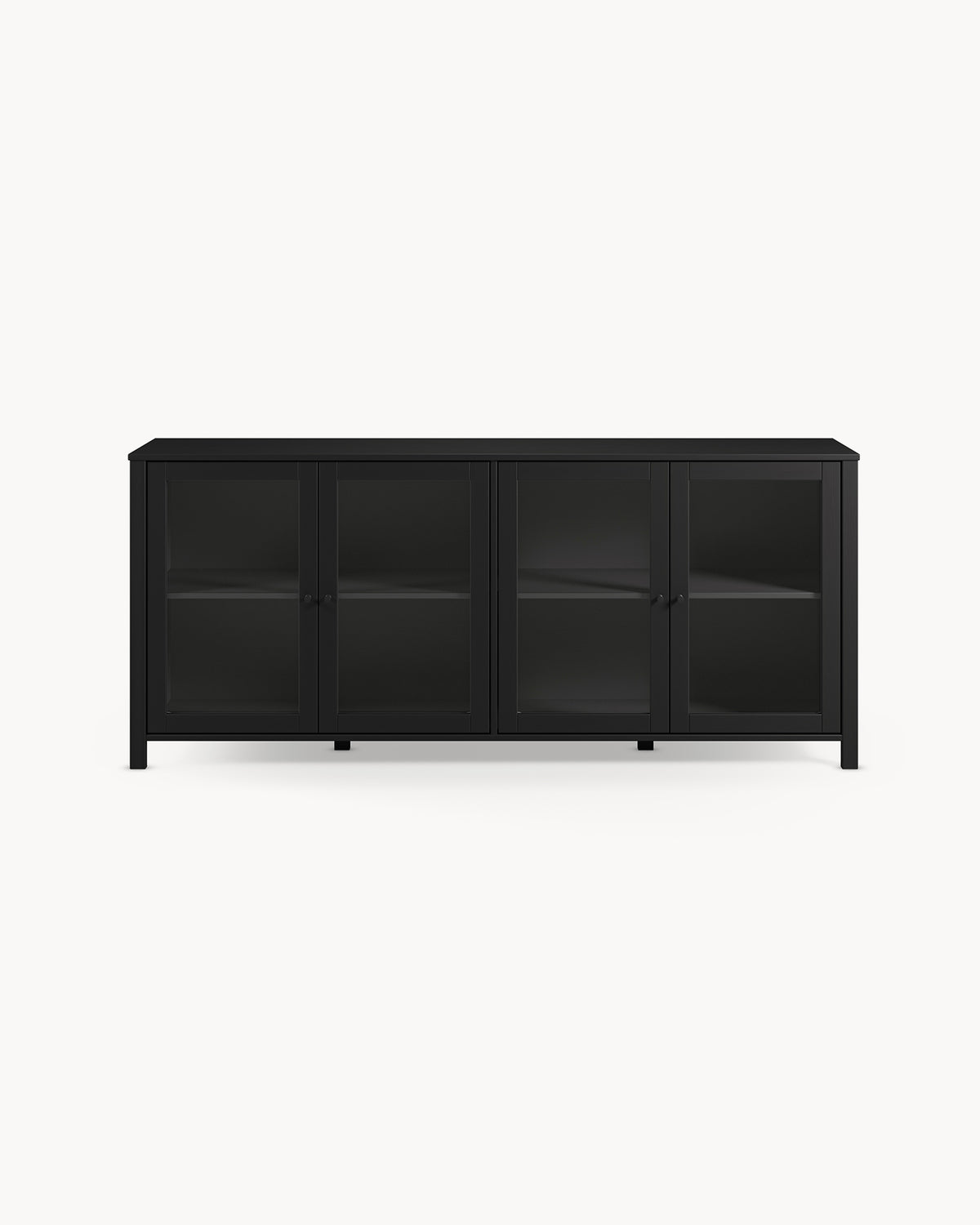 Credenza in legno di pino laccato Alessandra - Legno/Vetro
