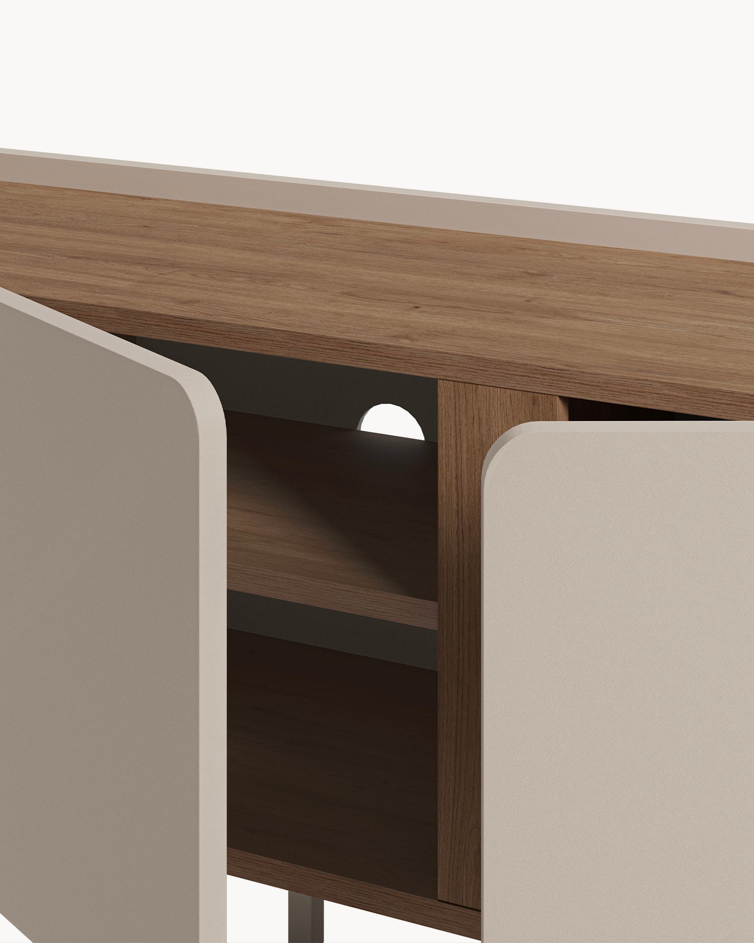 Mobile tv con piano effetto rovere Lucile