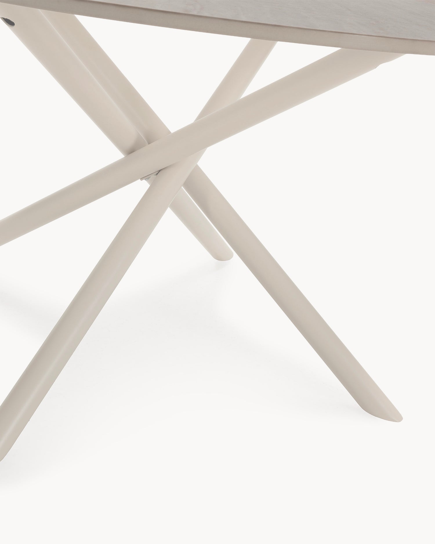 Tavolino da salotto rotondo Talia con piano effetto travertino Essential Design