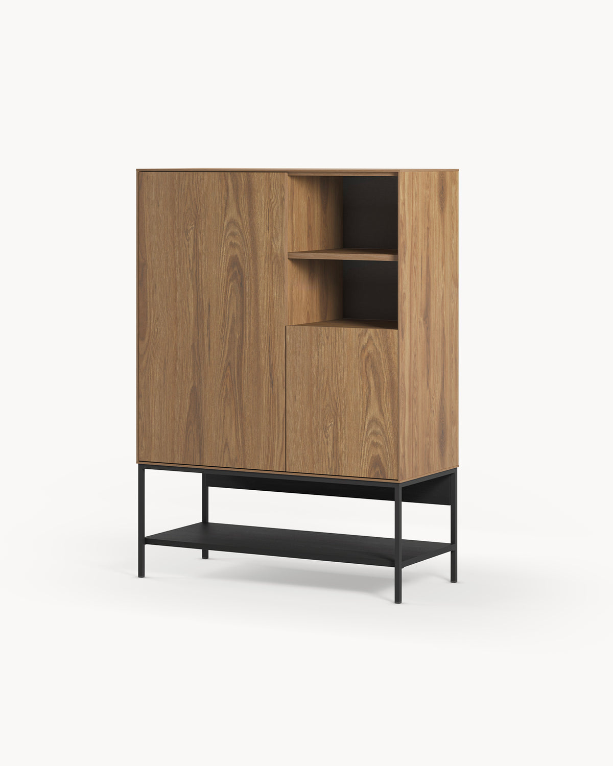 Credenza alta effetto legno Amira - Legno/Metallo