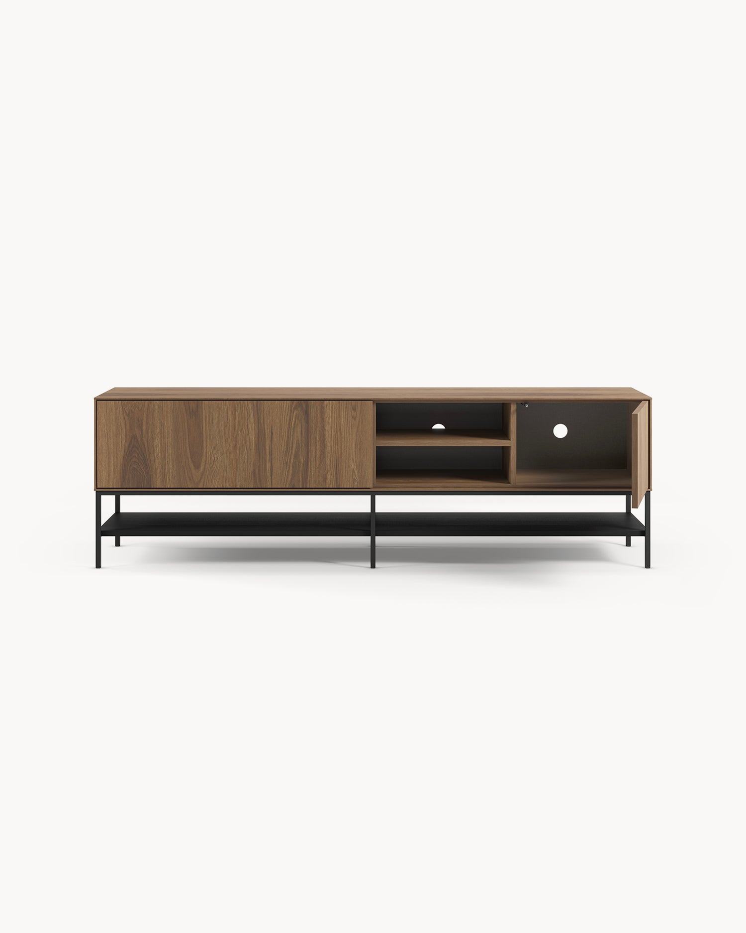 Mobile tv effetto legno Amira - Mdf/Metallo
