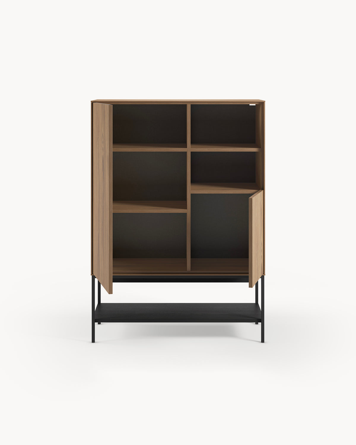 Credenza alta effetto legno Amira - Legno/Metallo