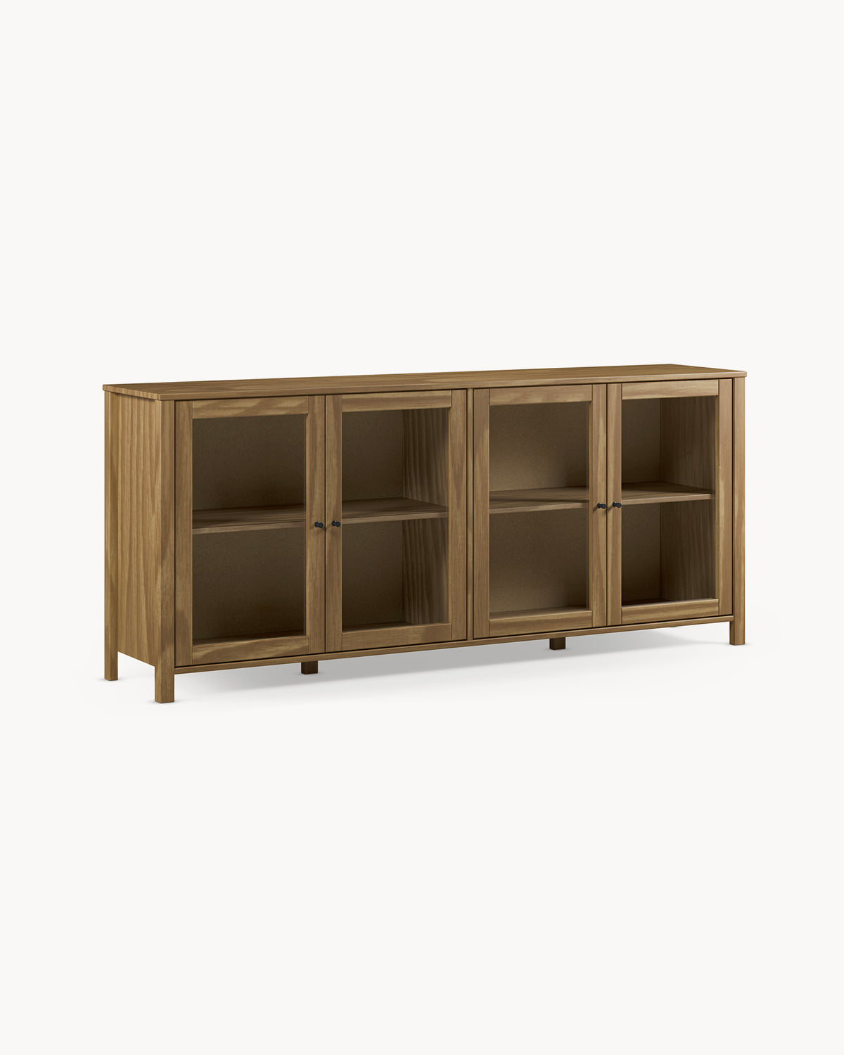 Credenza in legno di pino Alessandra - Legno/Vetro