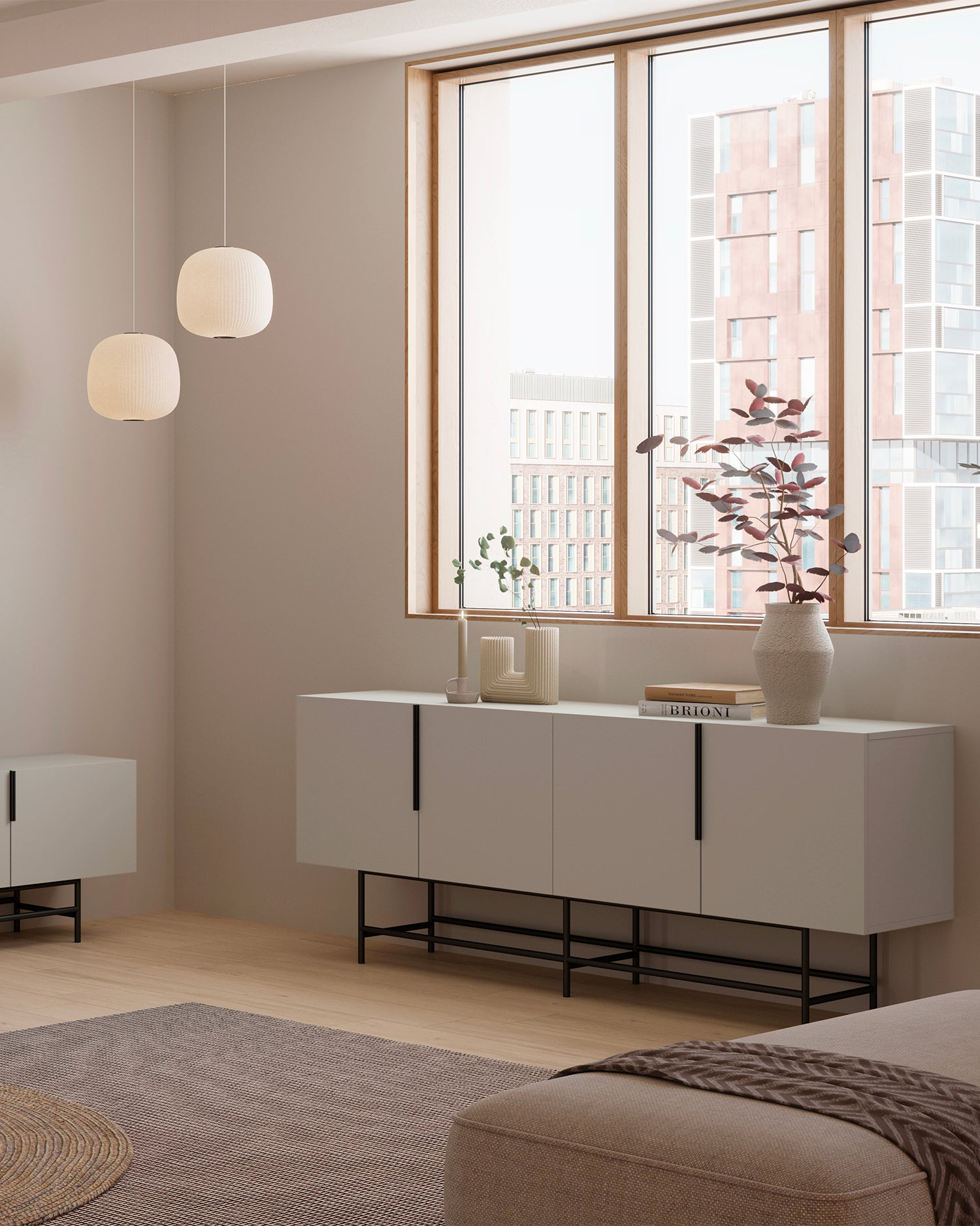 Credenza con gambe in metallo Eldia