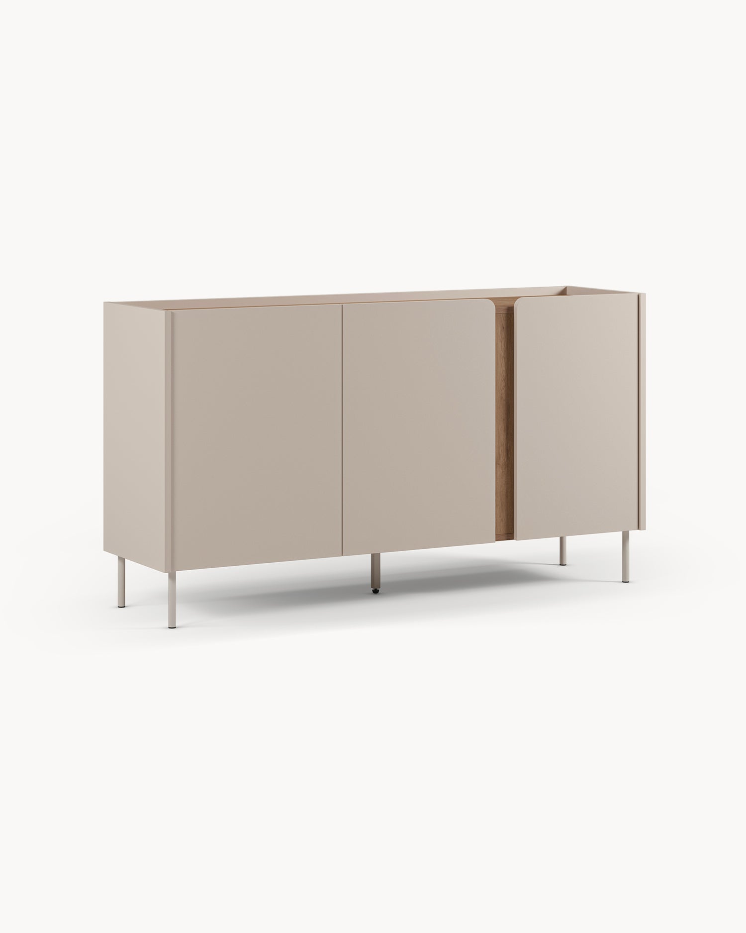 Credenza con piano effetto rovere Lucile