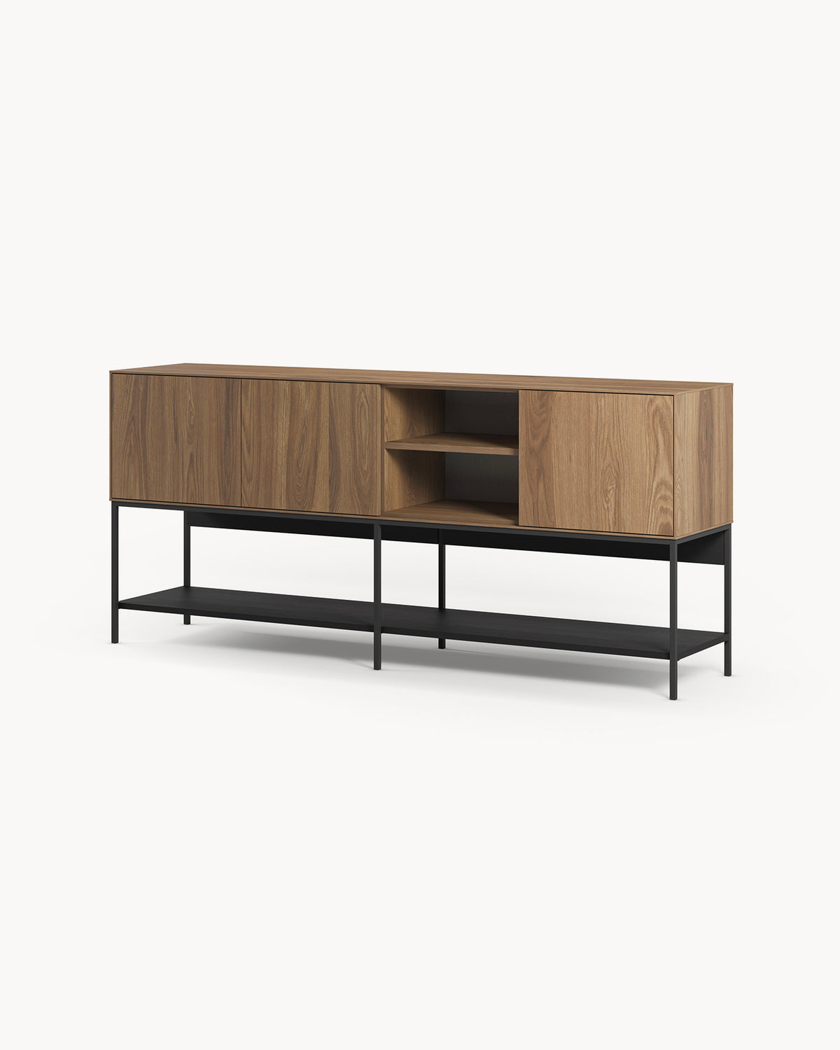 Credenza effetto legno Amira - Legno/Metallo