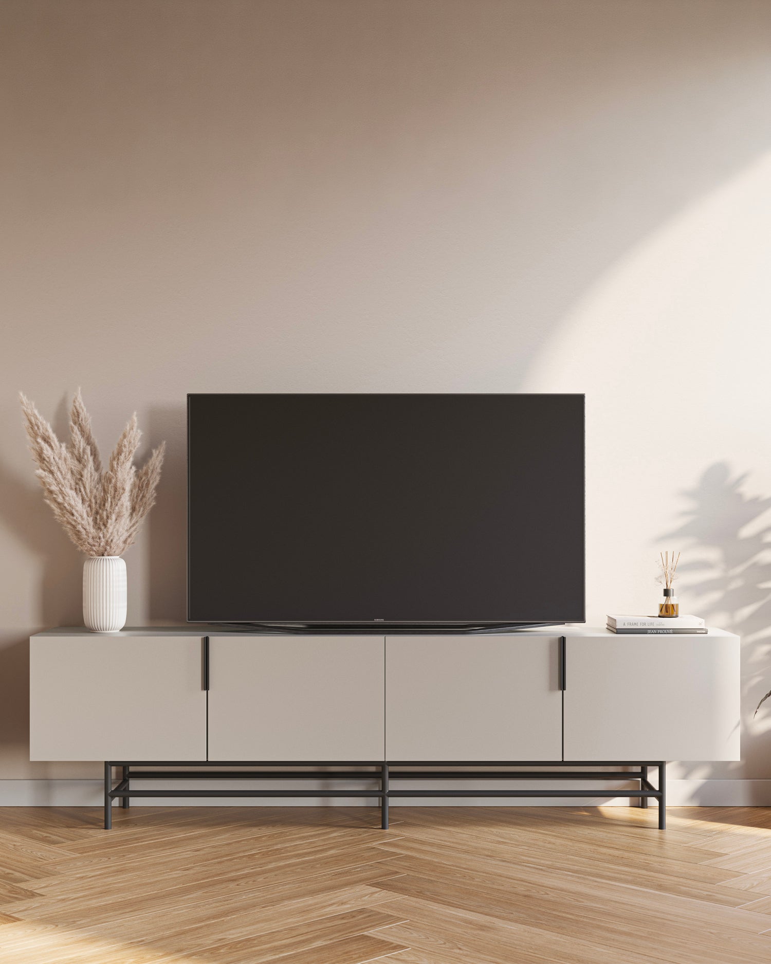 Mobile tv con gambe in metallo Eldia