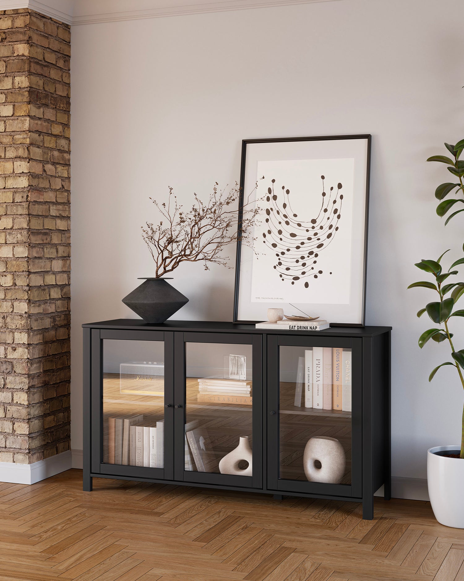 Credenza in legno di pino laccato Alessandra