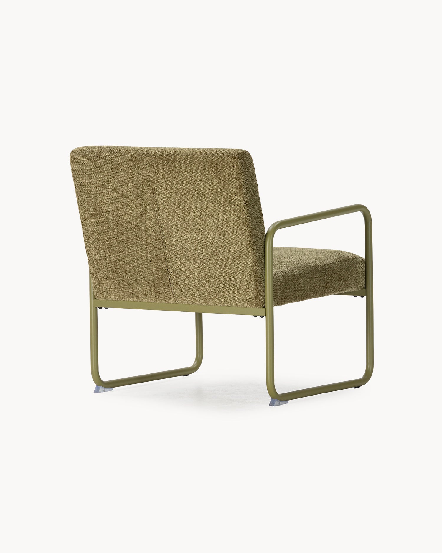 Poltrona imbottita in ciniglia Vince verde Essential Design