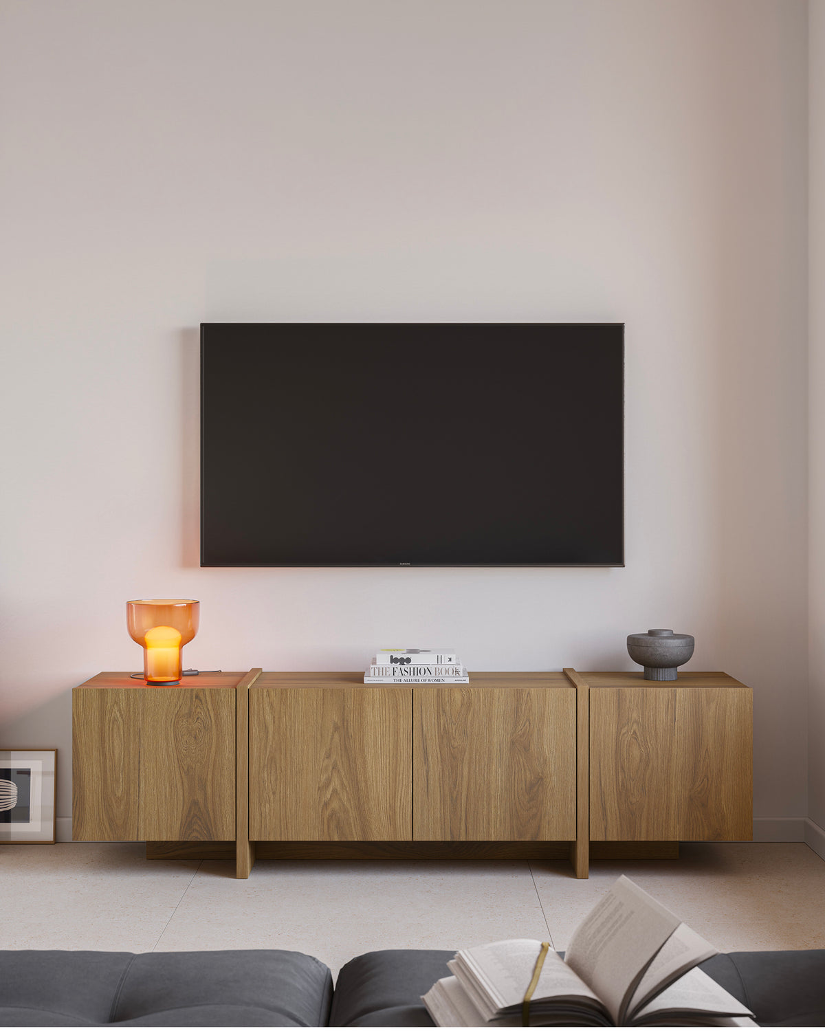 Mobile TV effetto legno Volia - Melaminico