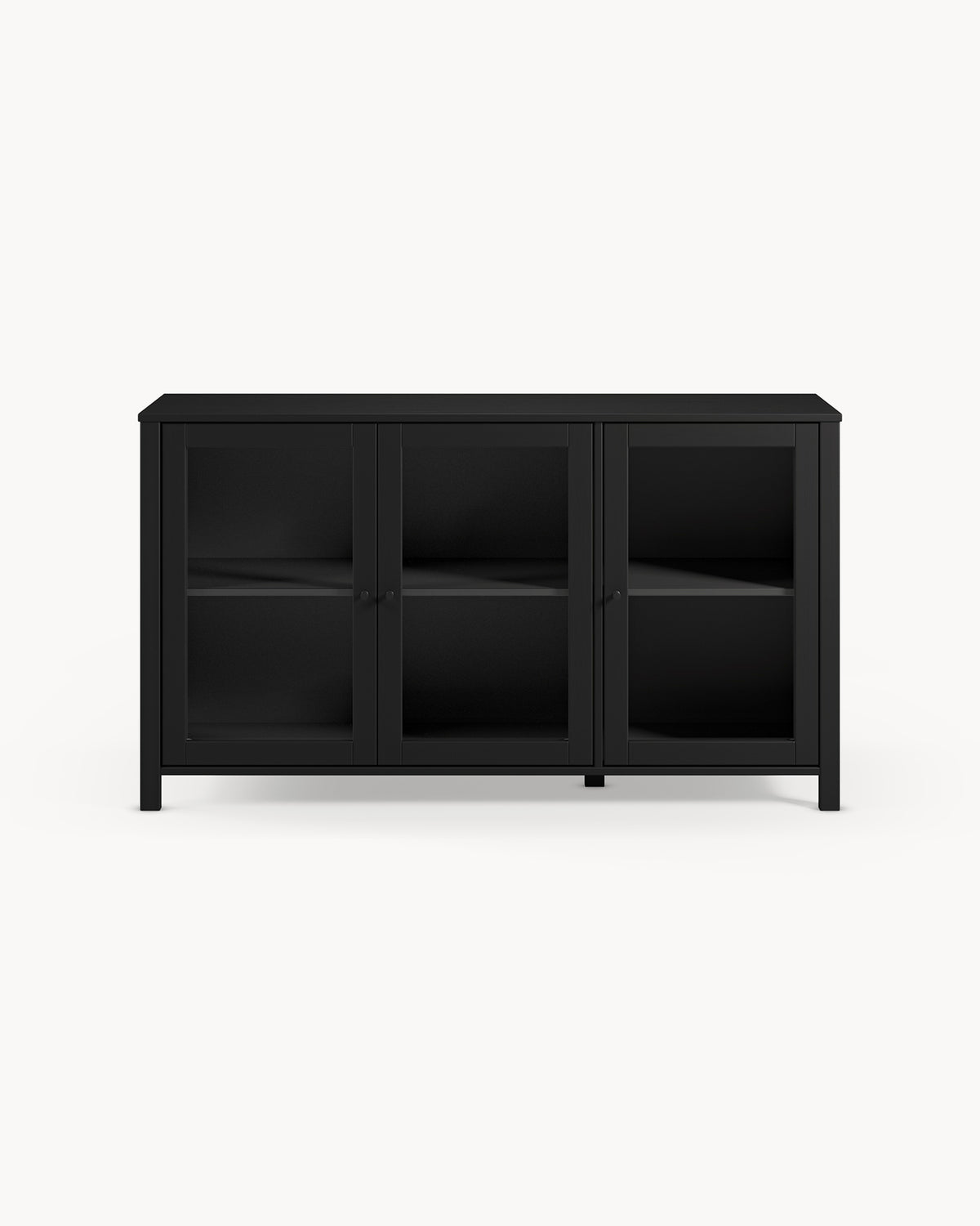 Credenza in legno di pino laccato Alessandra - Legno/Vetro