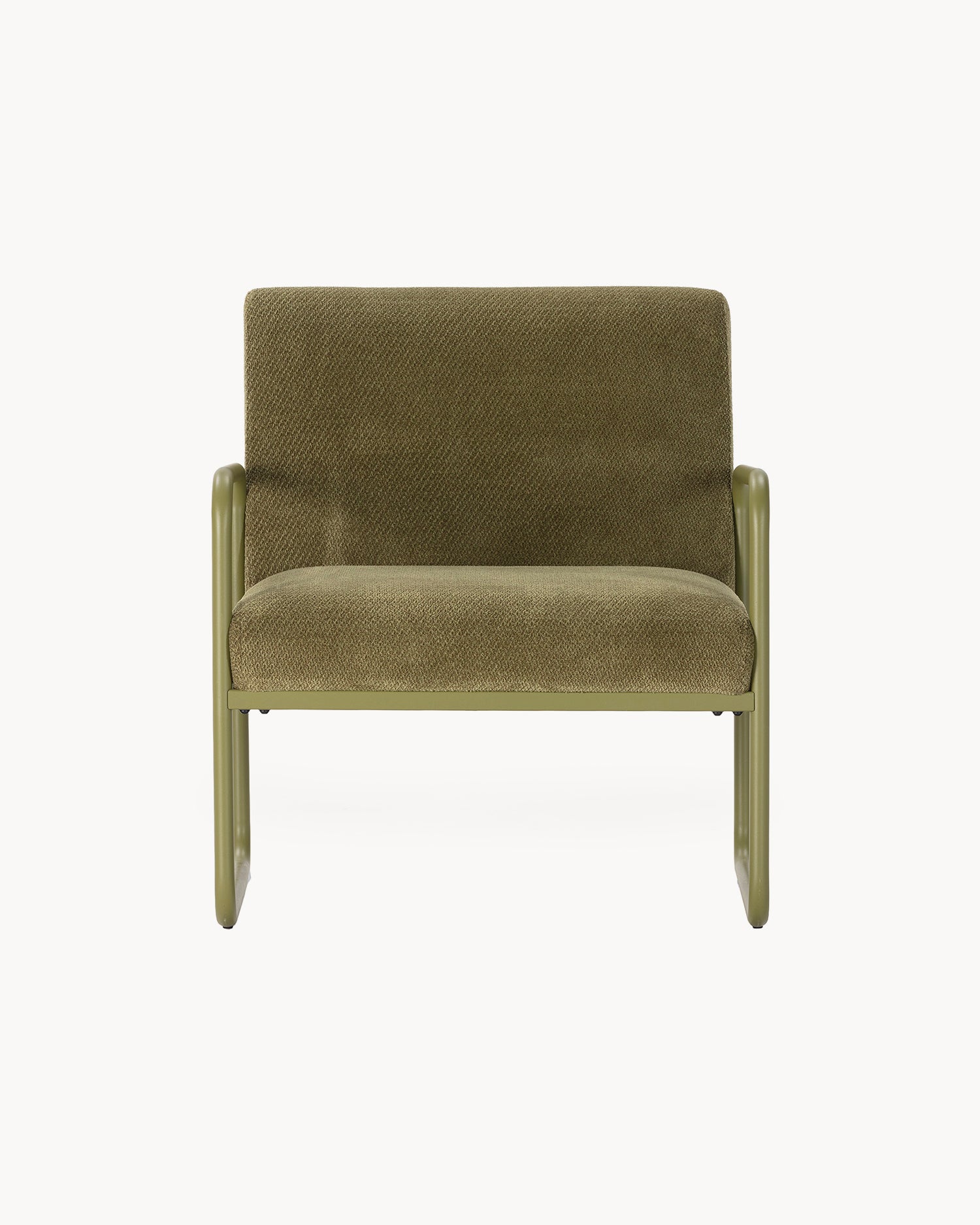 Poltrona imbottita in ciniglia Vince verde Essential Design