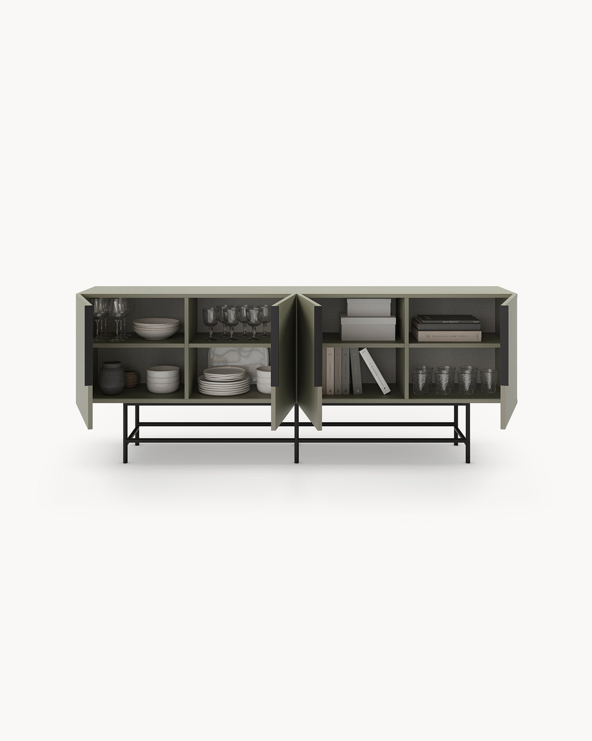 Credenza con gambe in metallo Eldia - Legno/Metallo
