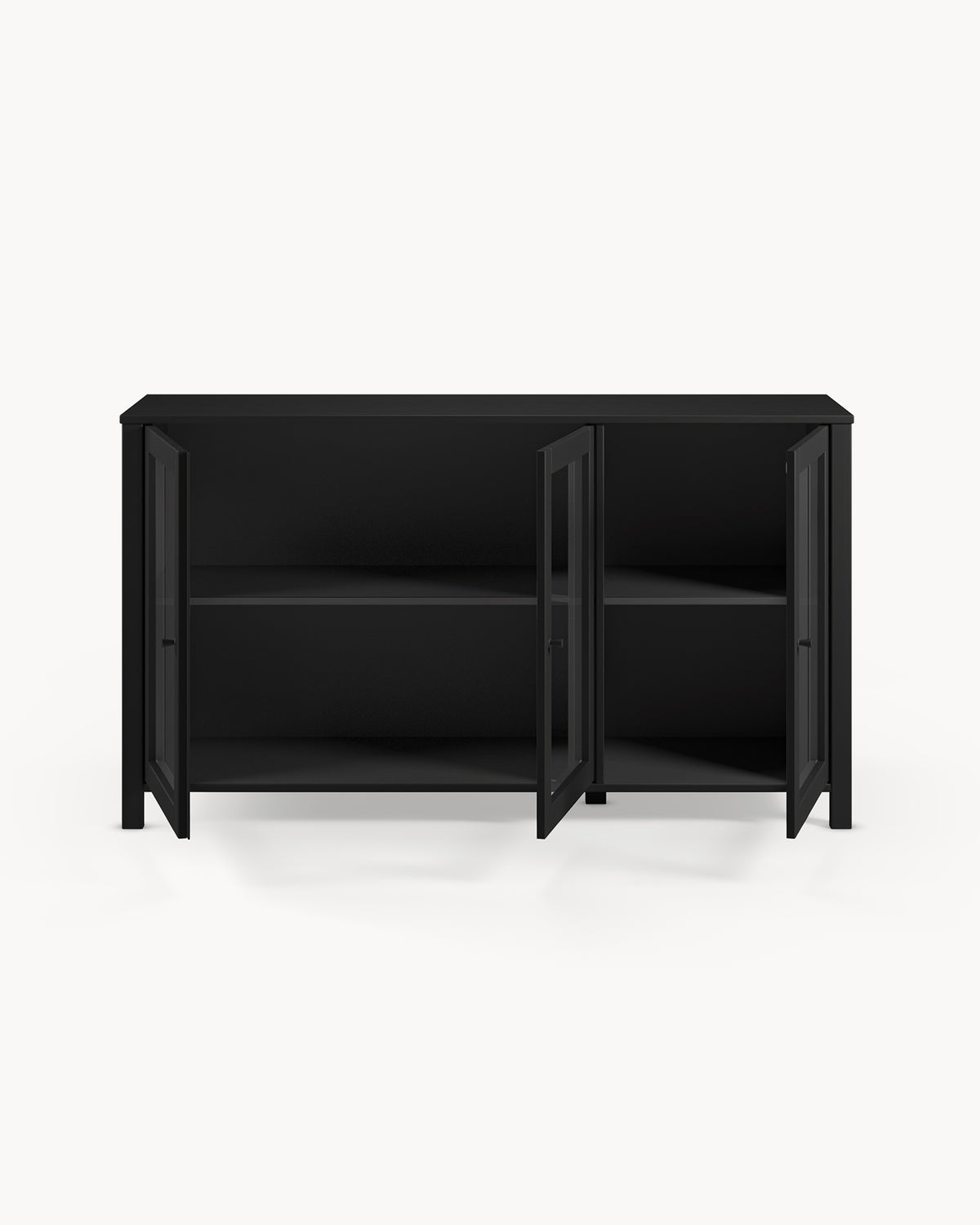 Credenza in legno di pino laccato Alessandra - Legno/Vetro