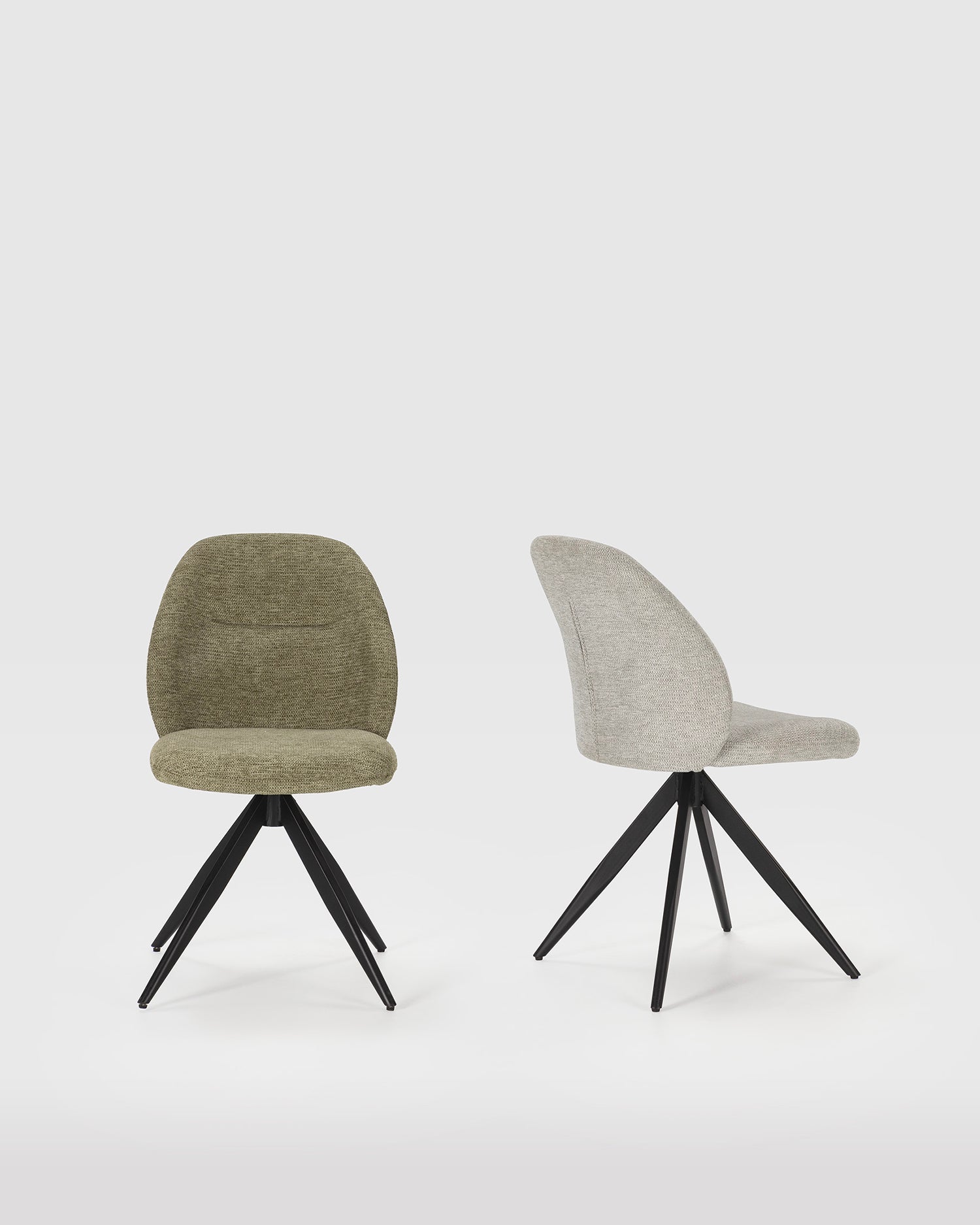 Set 2 sedie da pranzo imbottite Tamara verde salvia Essential Design