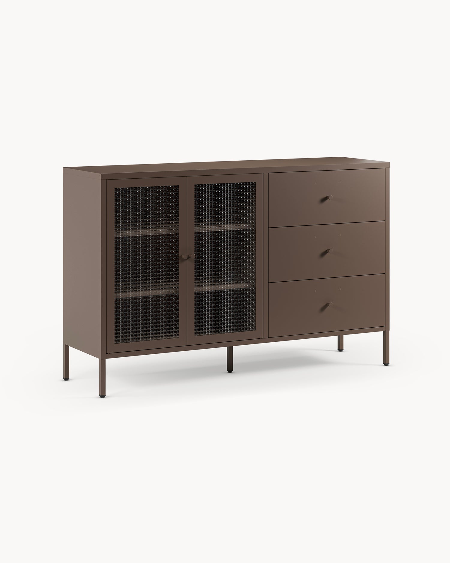 Credenza in metallo e vetro Layna