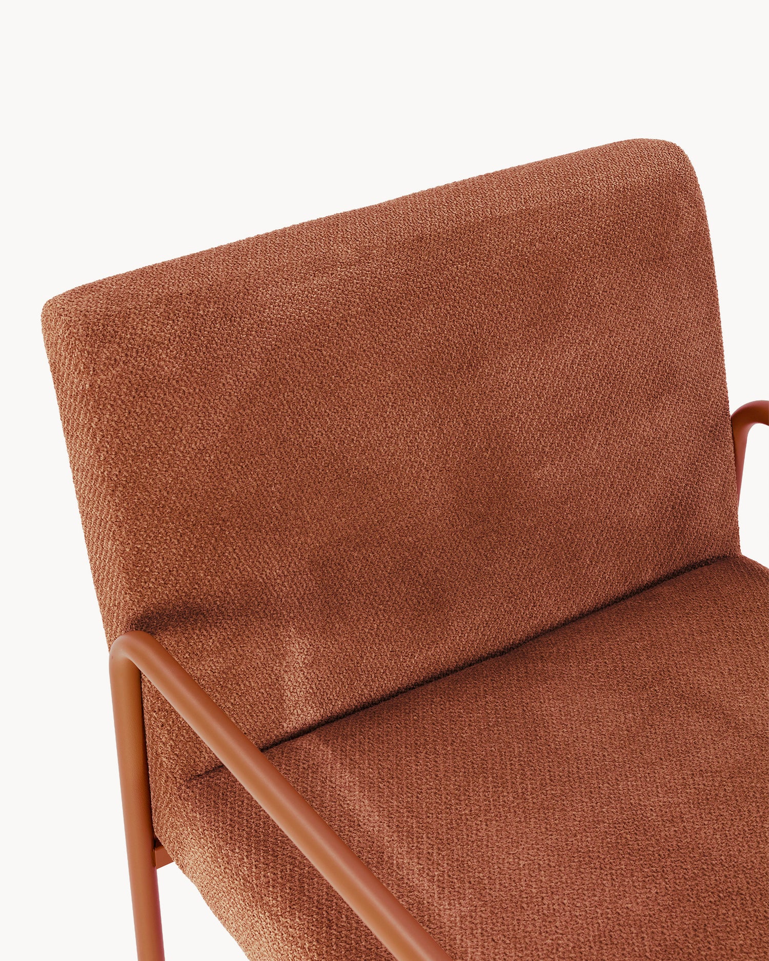 Poltrona imbottita in ciniglia Vince terracotta Essential Design