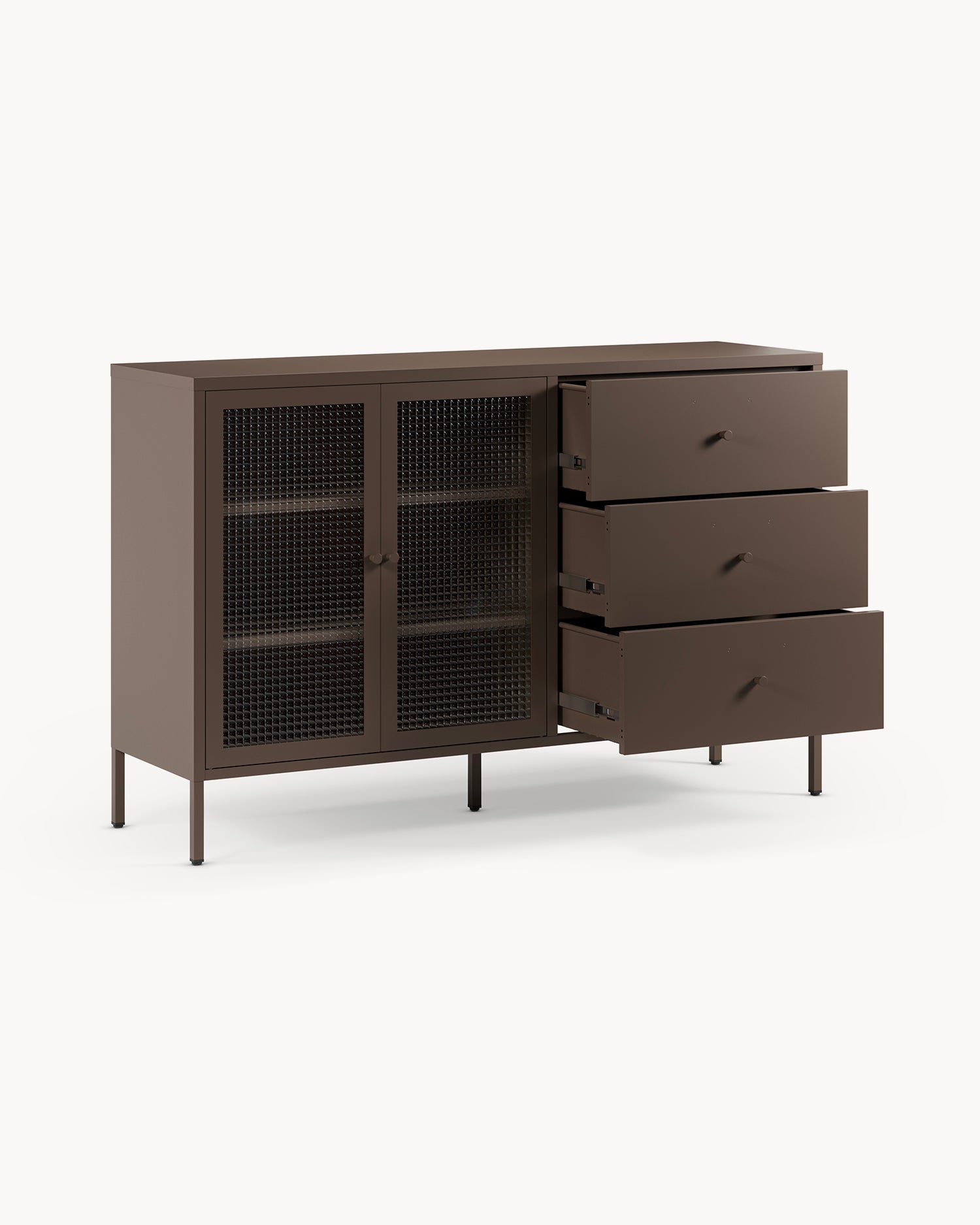 Credenza in metallo e vetro Layna - Metallo/Vetro