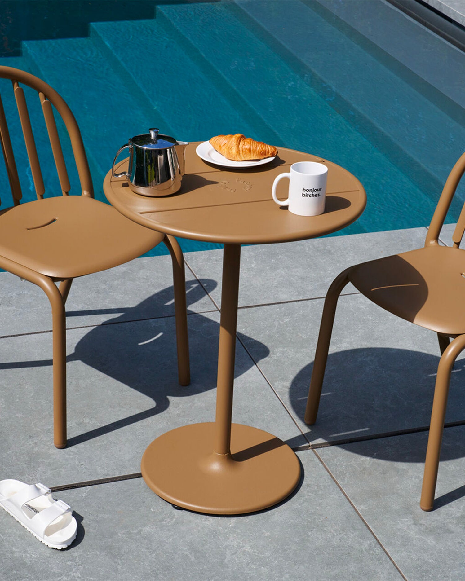 Tavolo rotondo in alluminio da esterno Fred's Bistreau