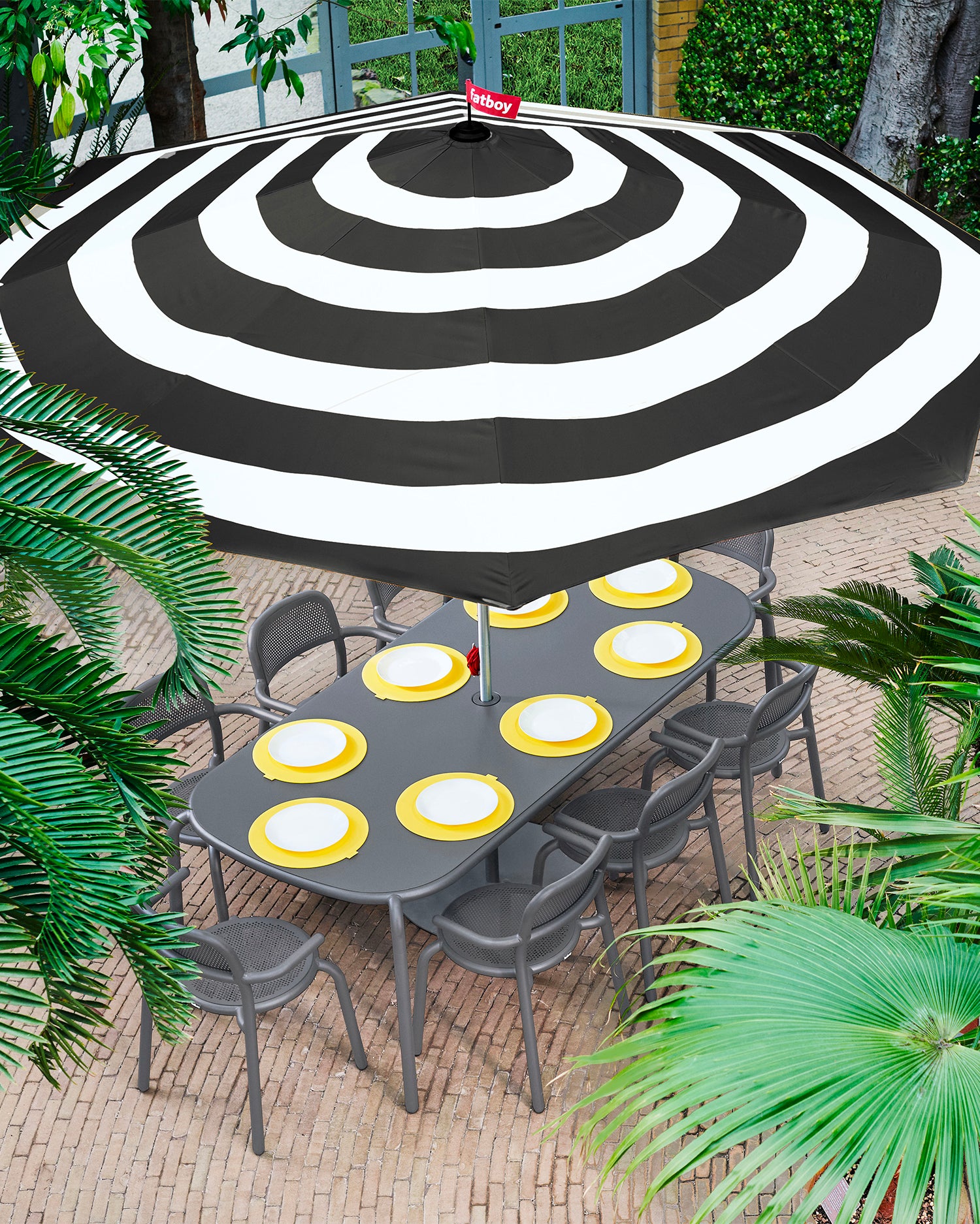 Set 2 sedie con braccioli in alluminio da esterno Toní