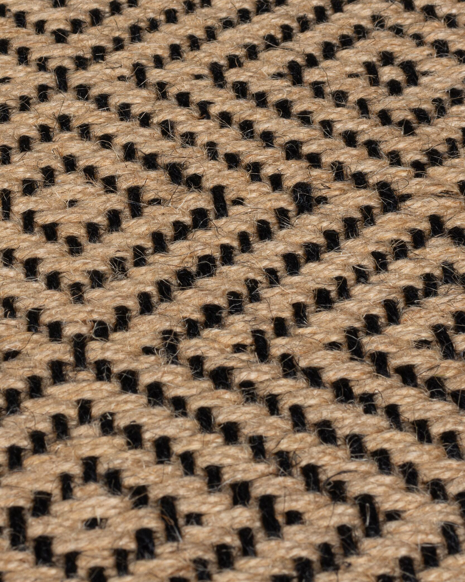 Tappeto in juta Diamond, naturale e nero