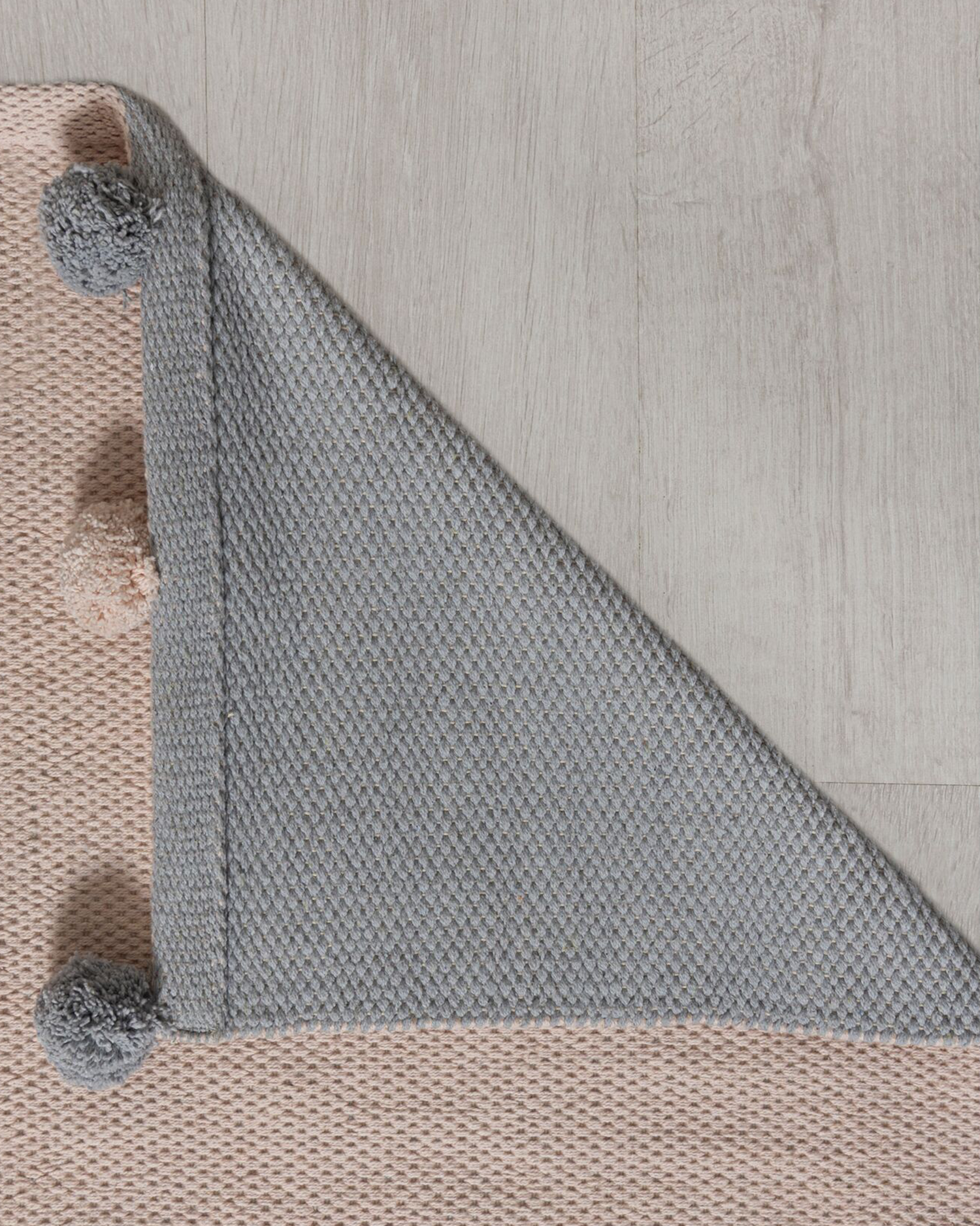 Tappeto reversibile in cotone pom pom, rosa
