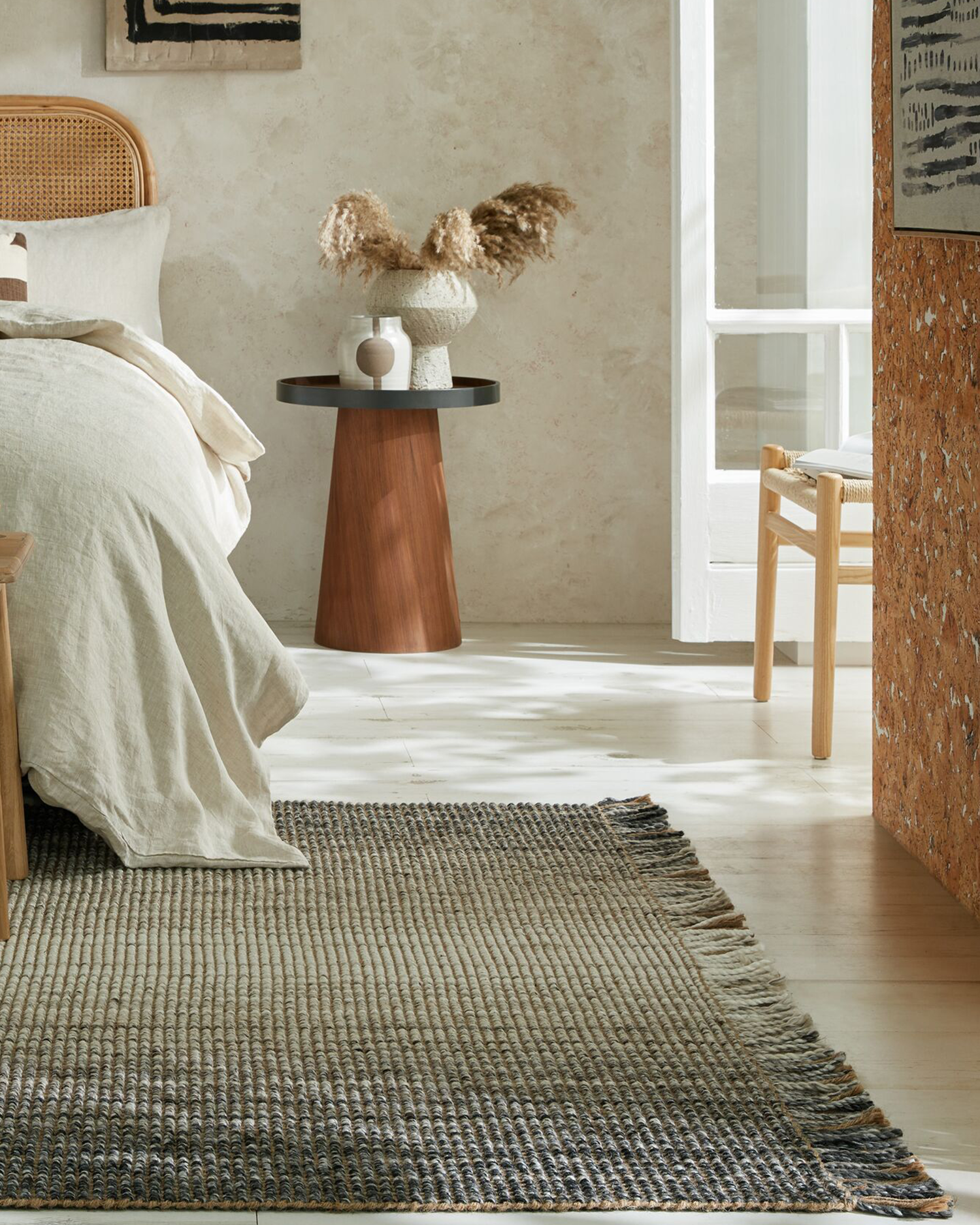 Tappeto in juta Ombre, grigio