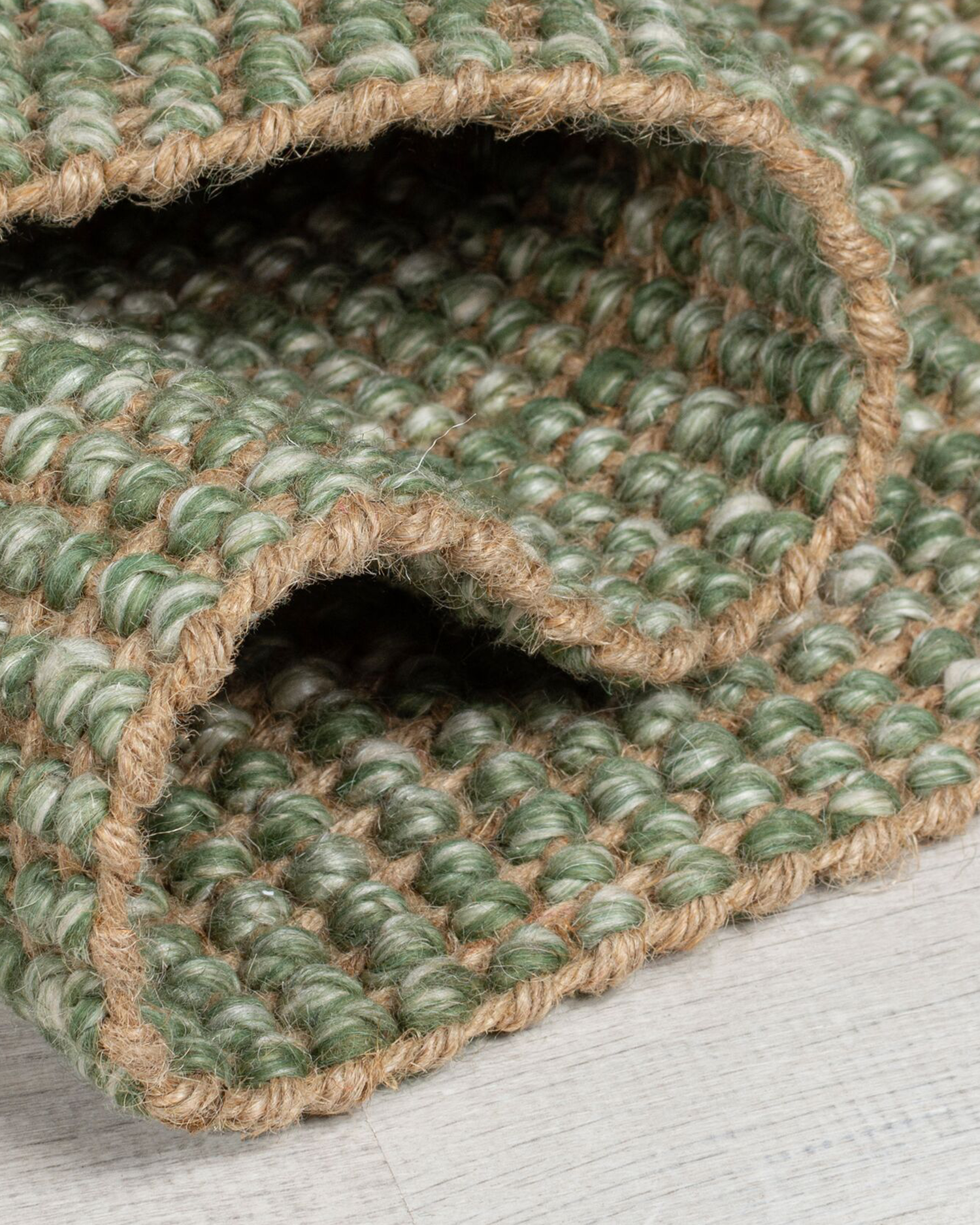 Tappeto in juta Ombre, verde
